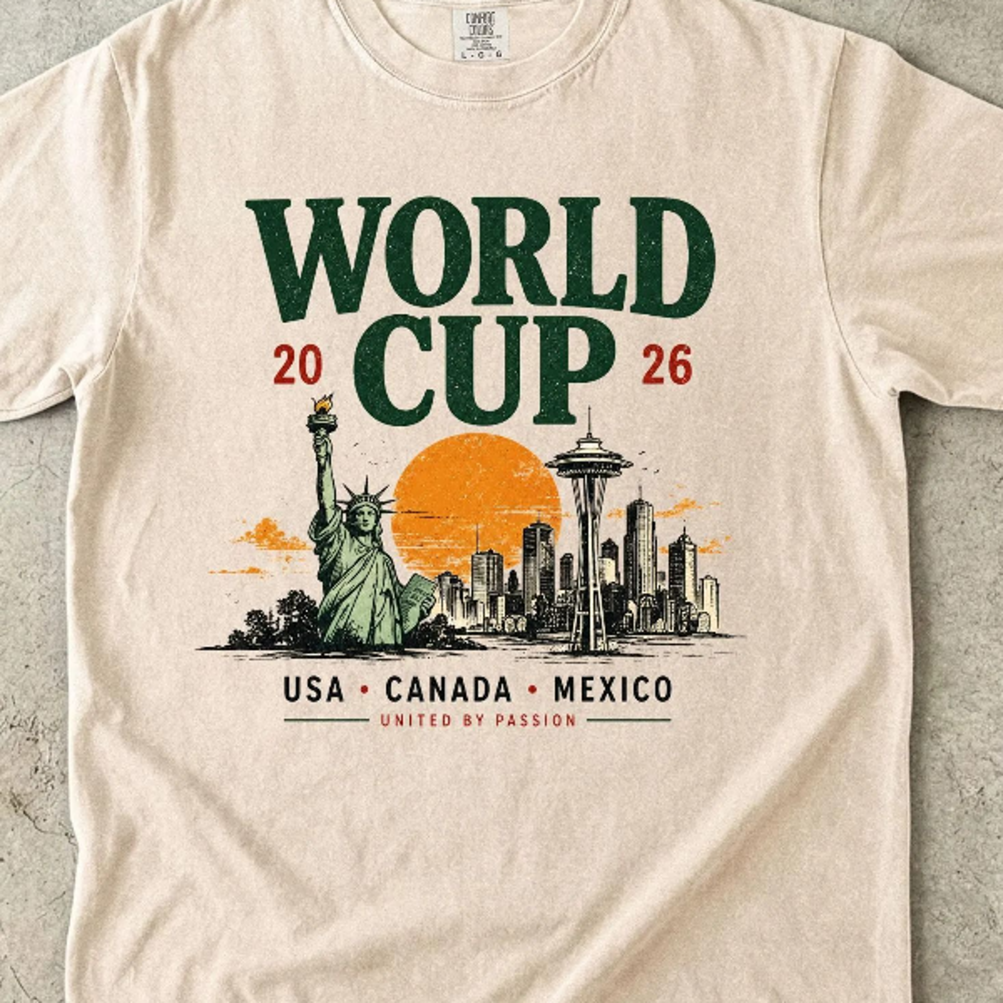 World Cup 2026 Shirt Soccer Tournament Tee Vintage Landmark Graphic Shirt USA Canada Mexico Footbal 
