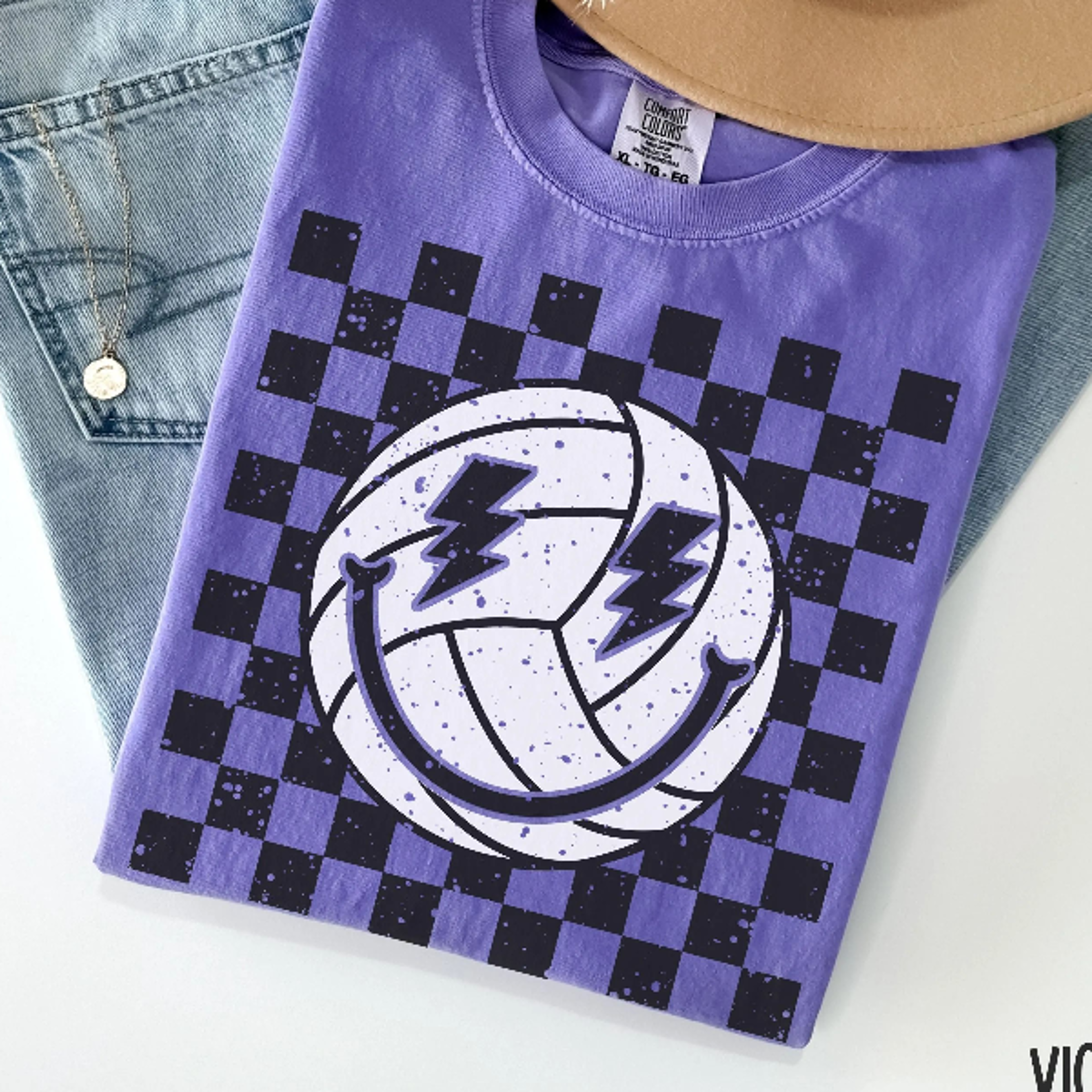 Volleyball Game Day Shirt Retro Checkered Volleyball Tee Volleyball Player Shirt 2