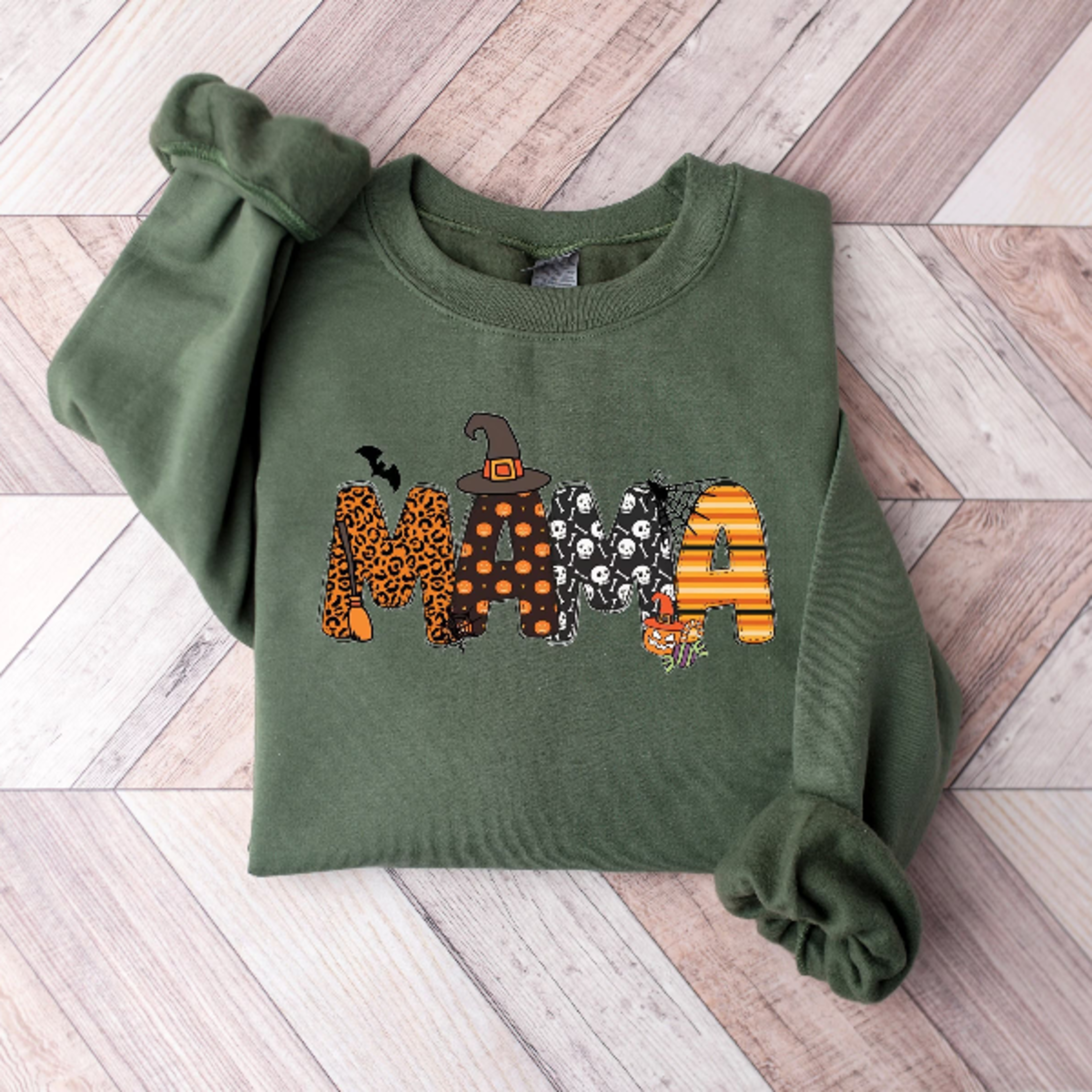 Cute Halloween Mama Sweatshirt Groovy Ghost Spooky Vibes Hoodie 1