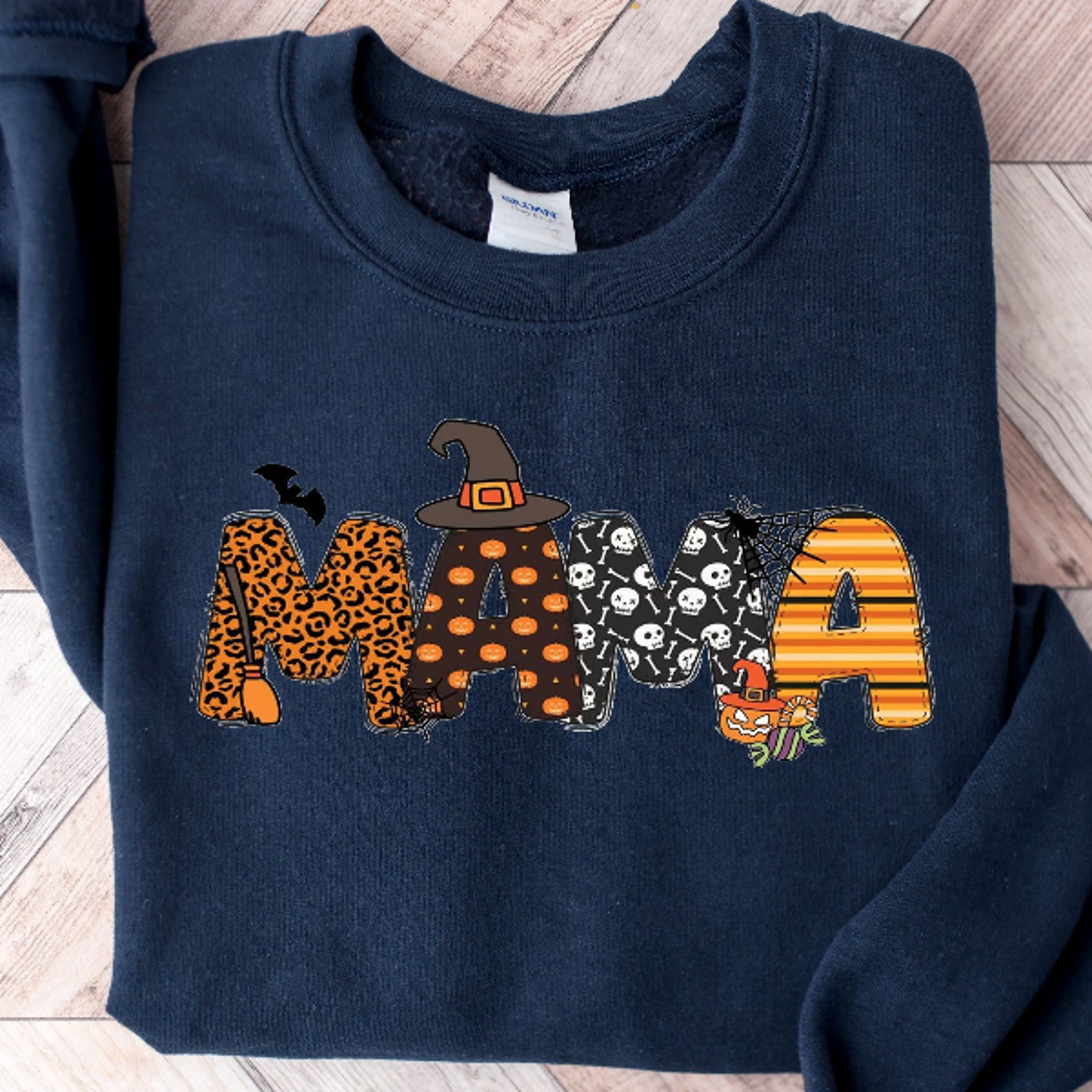 Cute Halloween Mama Sweatshirt Groovy Ghost Spooky Vibes Hoodie 2