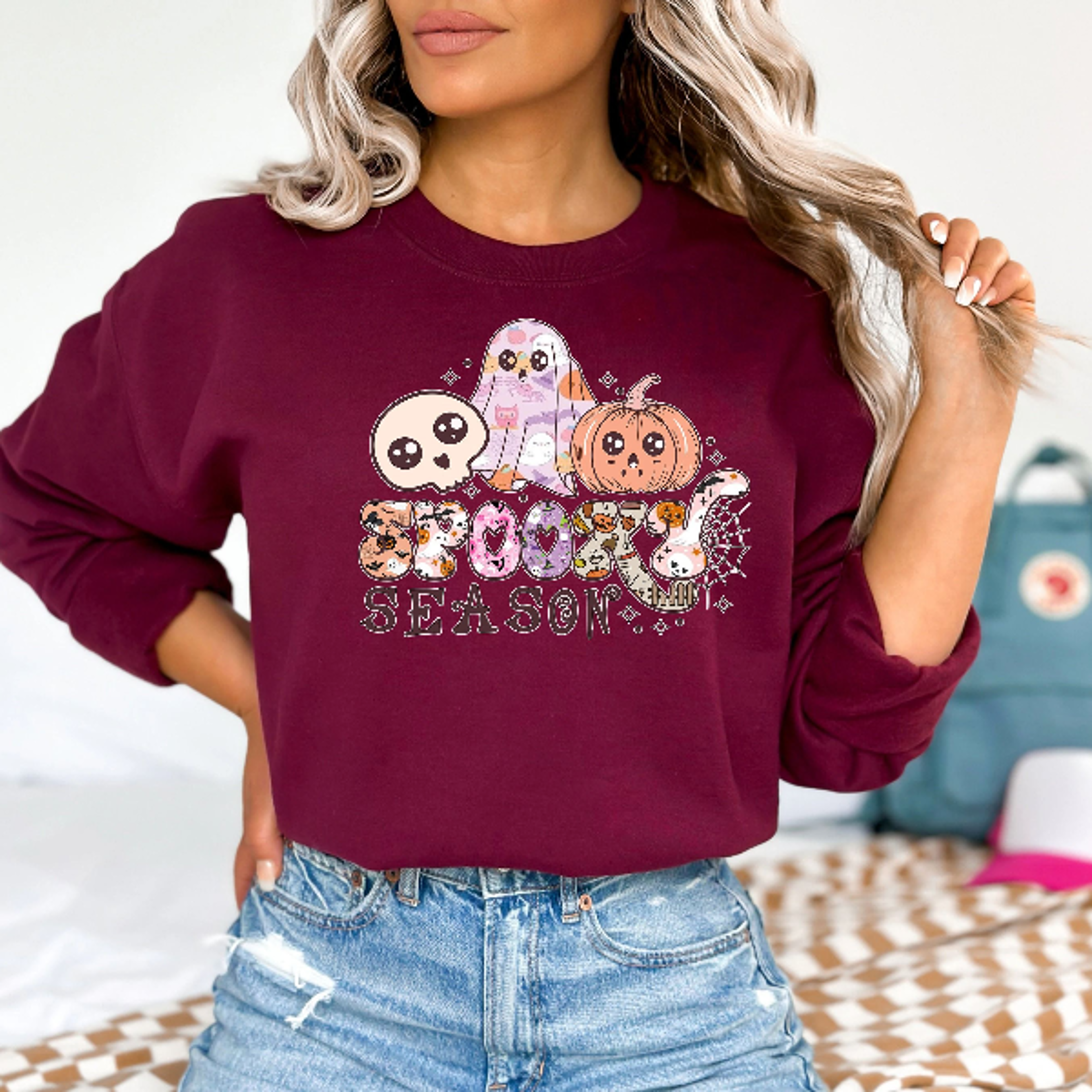 Stay Spooky Sweatshirt Ghost Halloween Womens Crewneck Hoodie 1