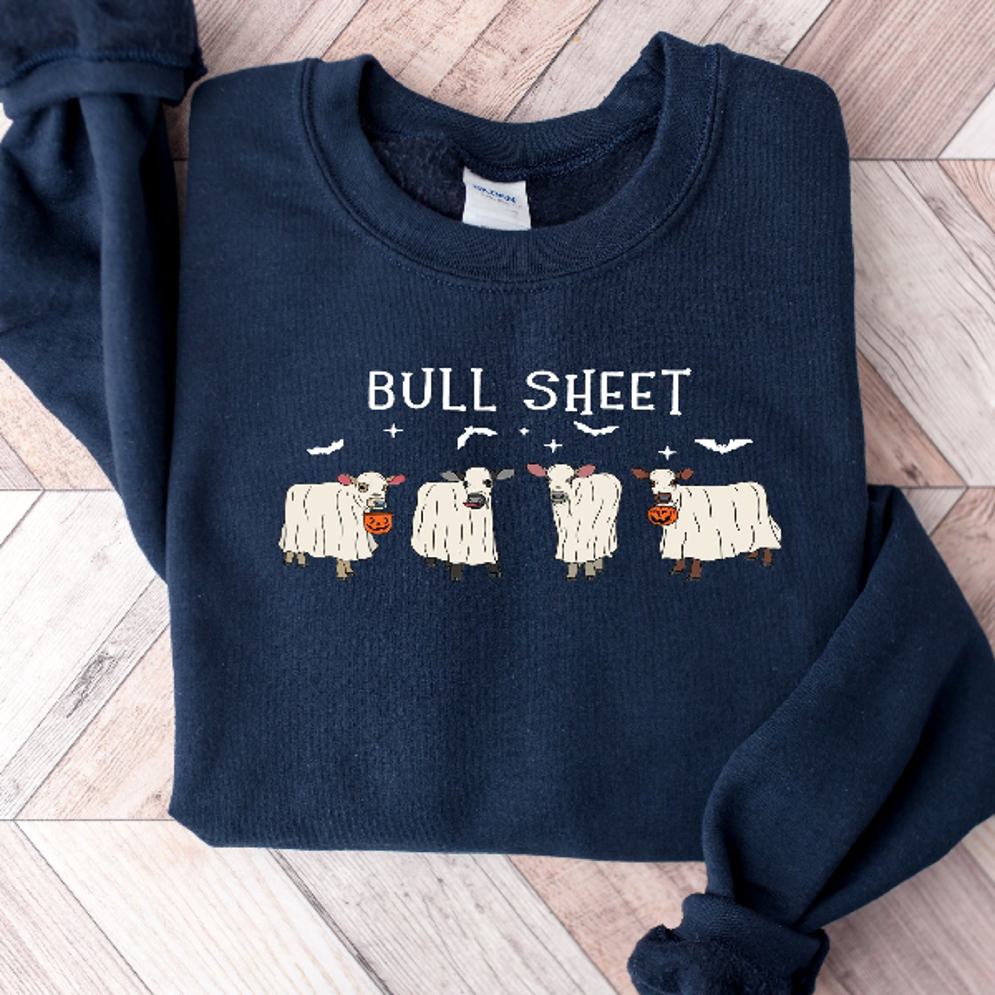 Ghost Cows Halloween Sweatshirt Funny Cow Lover Crewneck 2