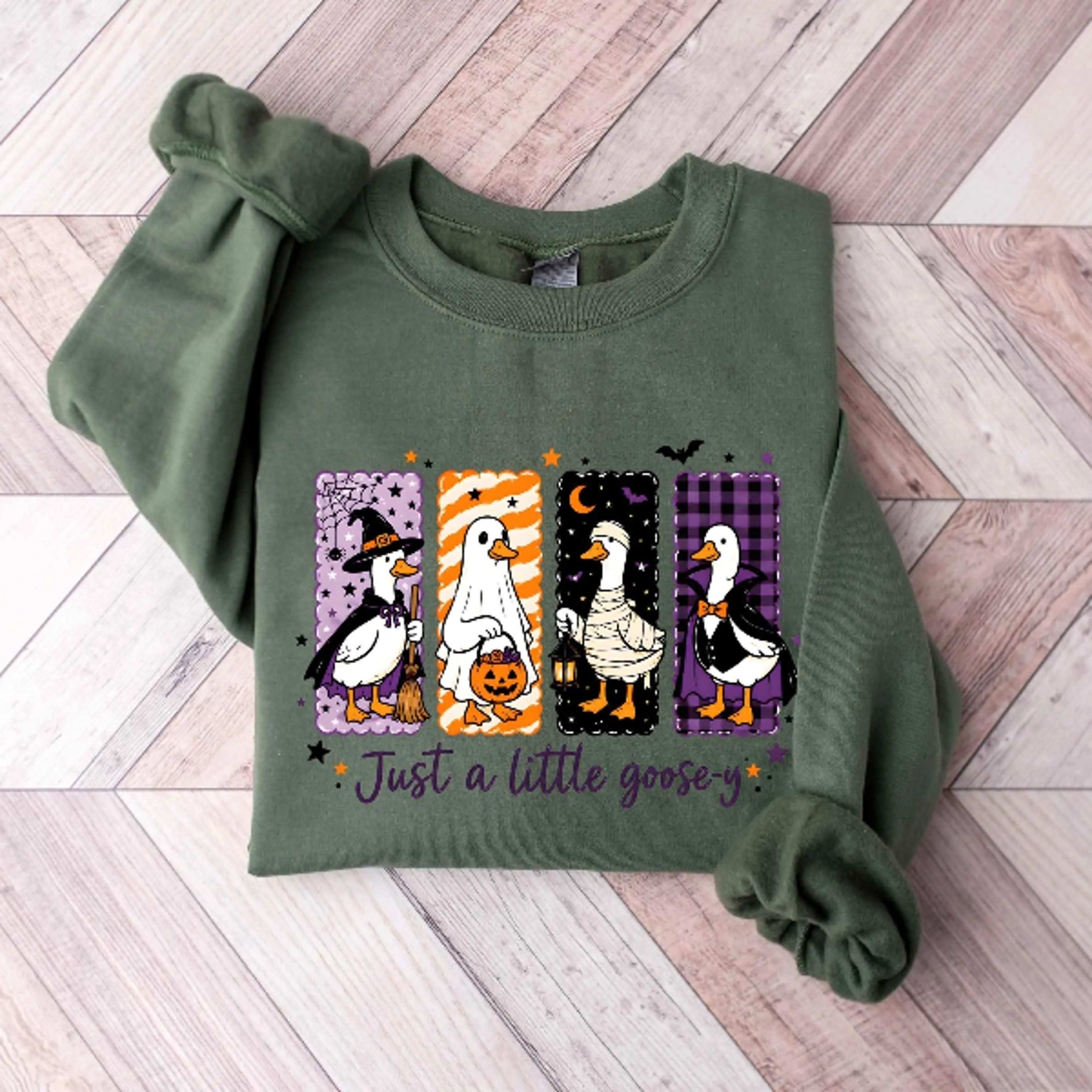 Just A Spooky Goose Sweatshirt Funny Halloween Goose Shirt Tee 5