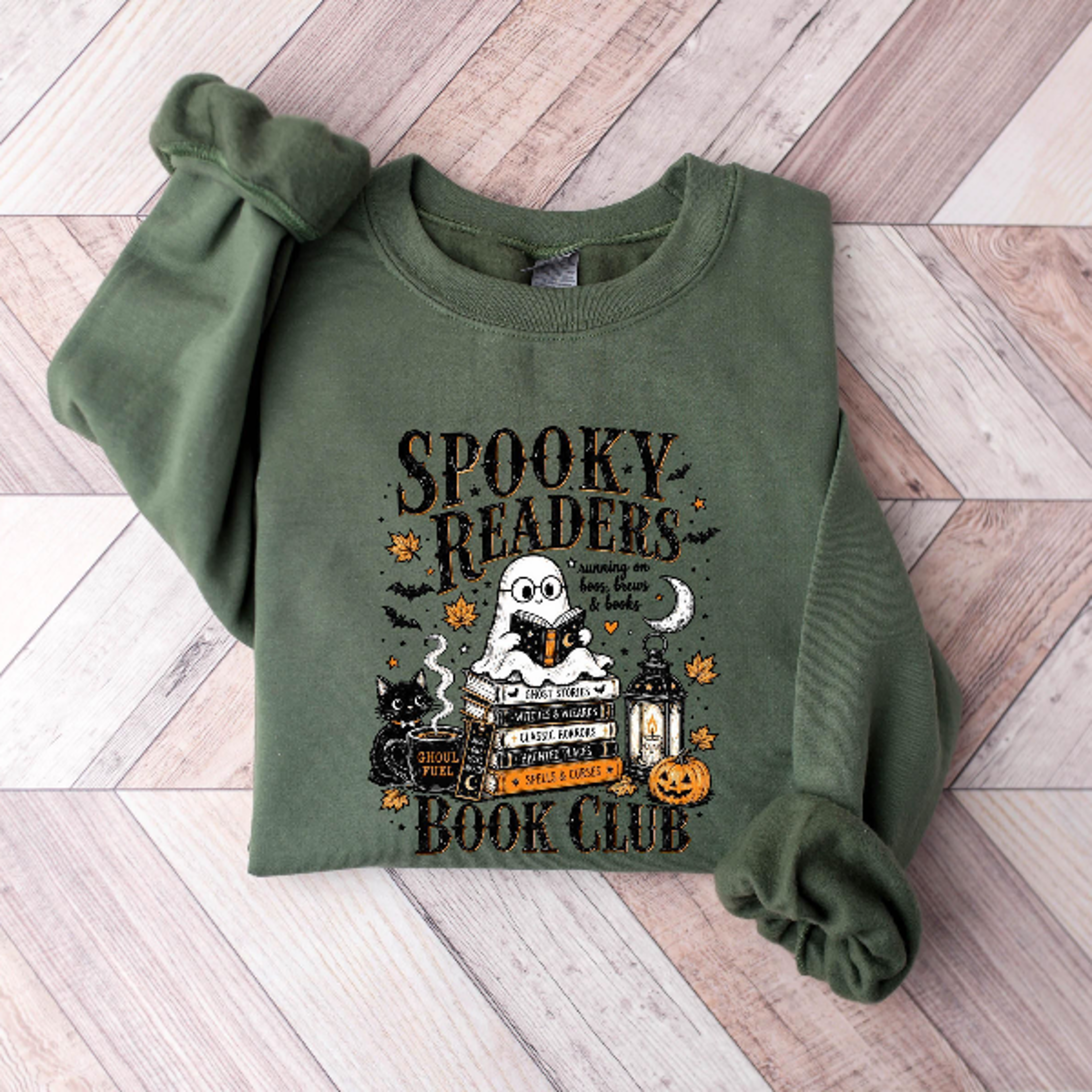 Spooky Readers Sweatshirt Cute Ghost Book Club Halloween Crewneck 2