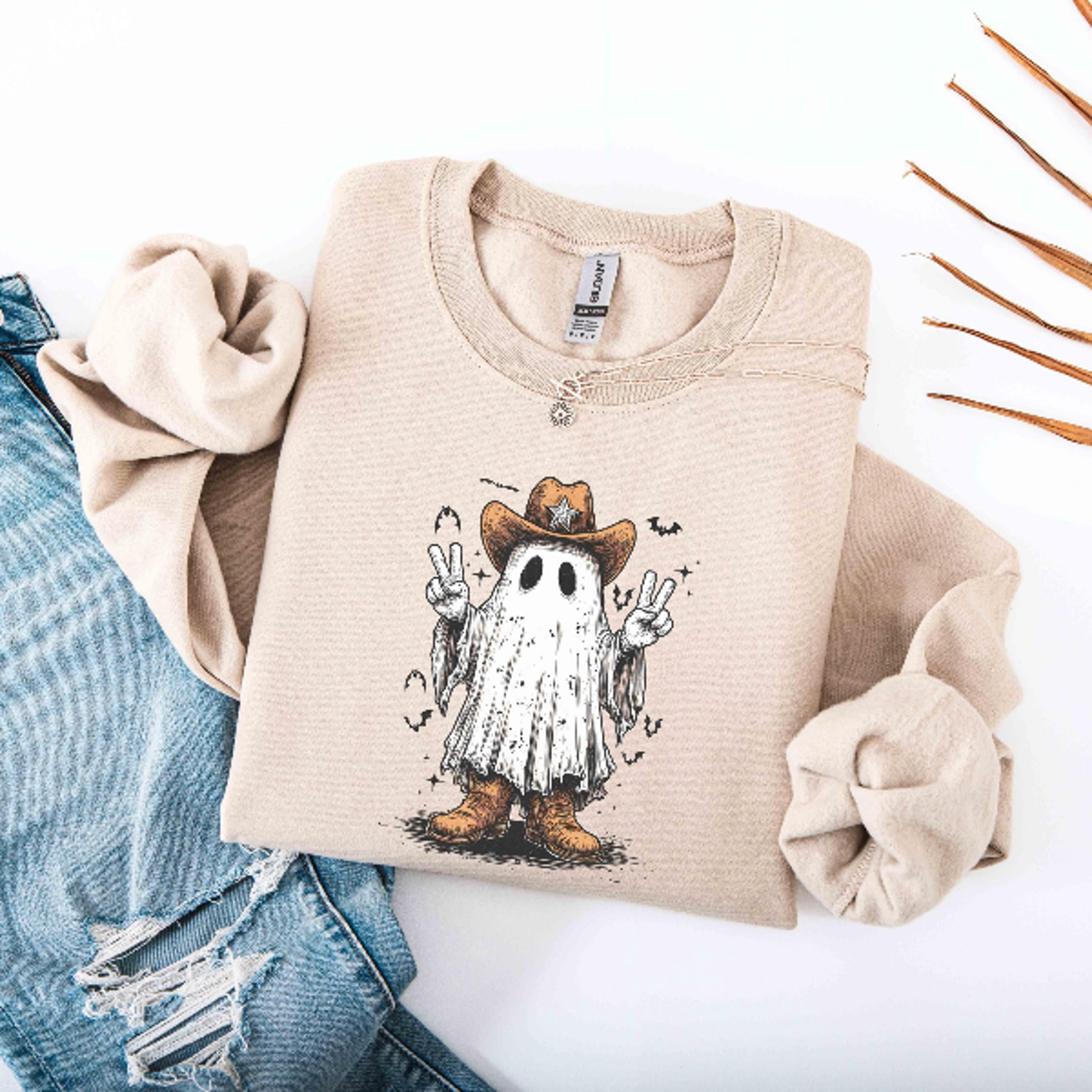 Howdy Halloween Sweatshirt Western Cowboy Cowgirl Spooky Crewneck 2