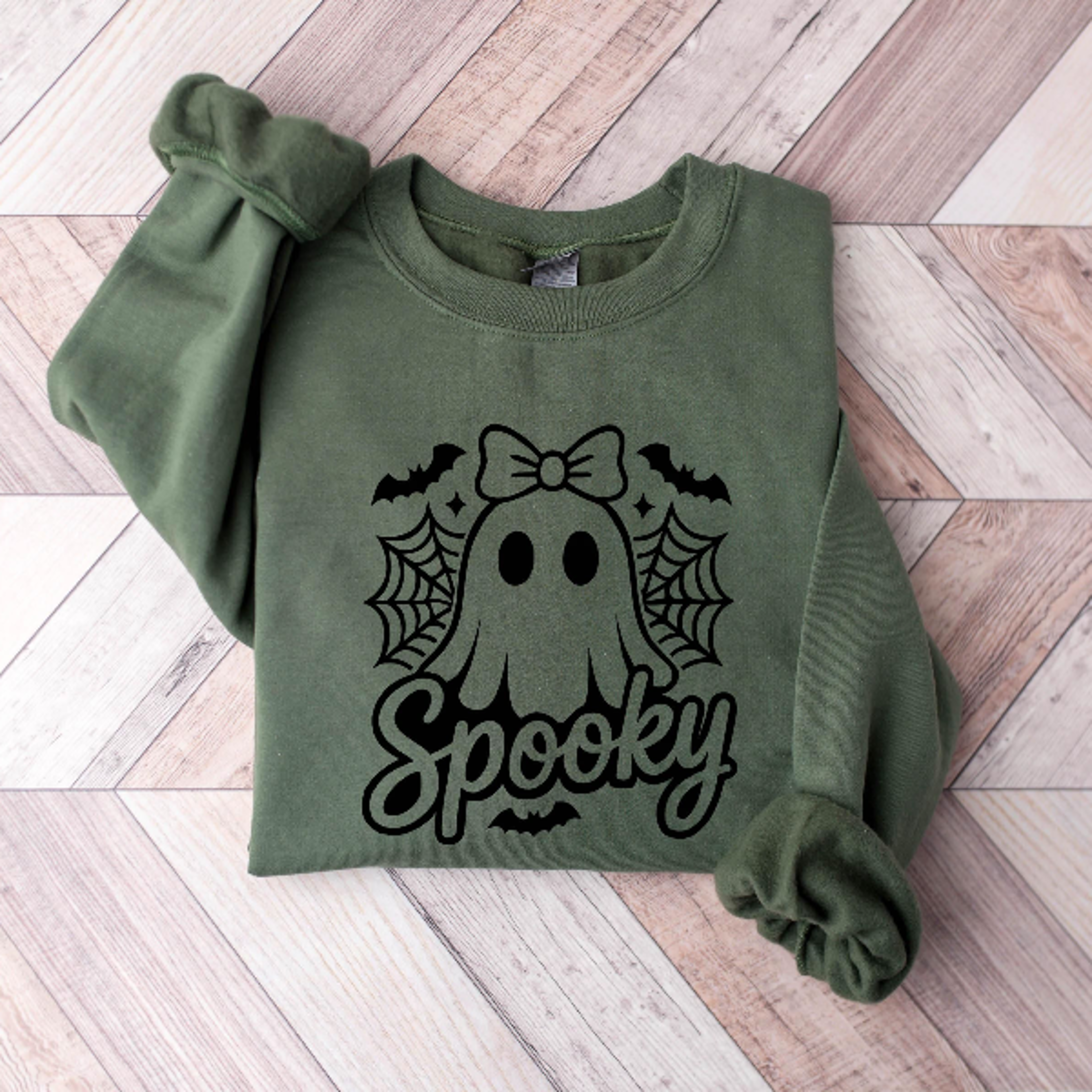 Cute Halloween Ghost Sweatshirt Coquette Pumpkin Boho Spooky Hoodie 3