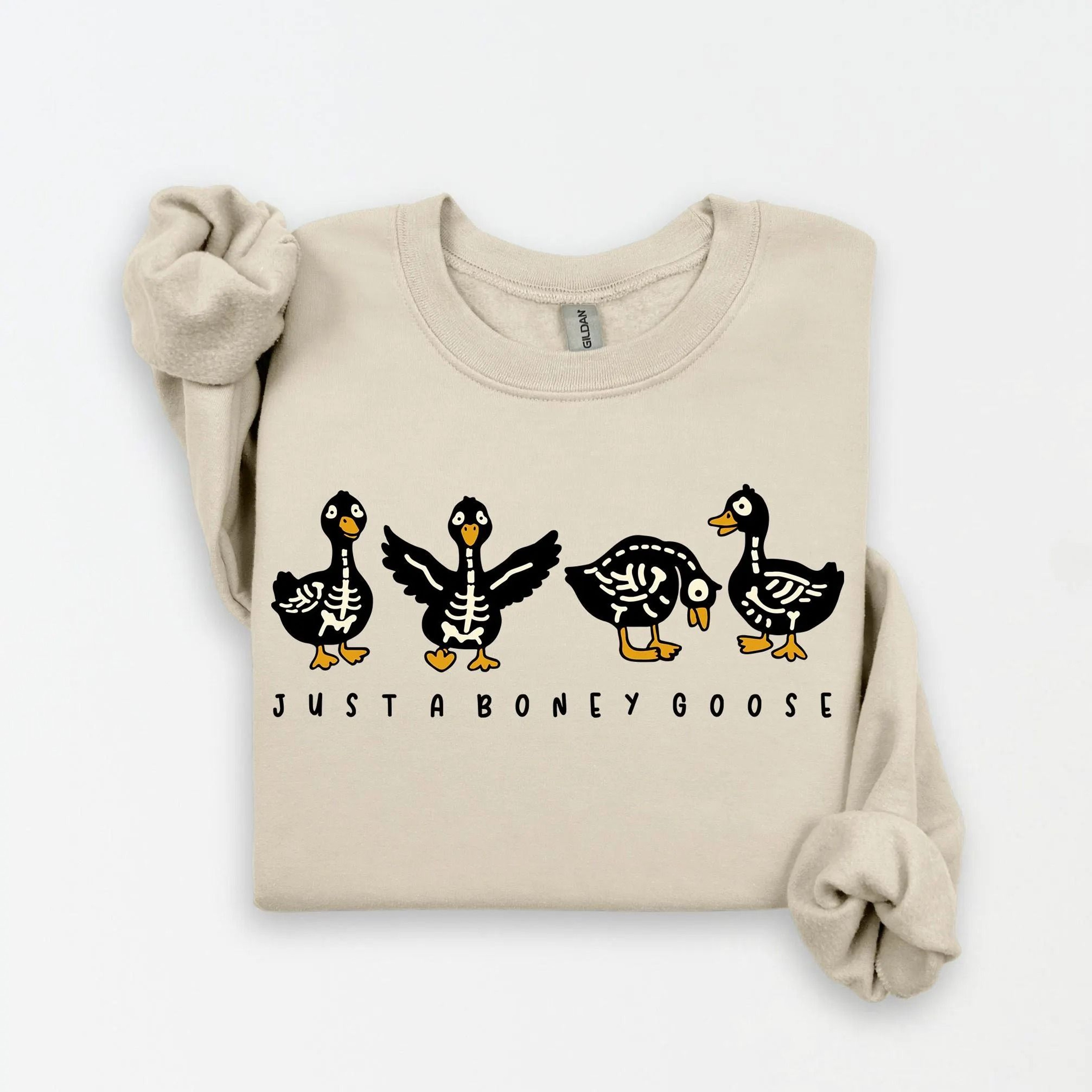 Funny Spooky Goose Sweatshirt Boney Goose Halloween Crewneck 2