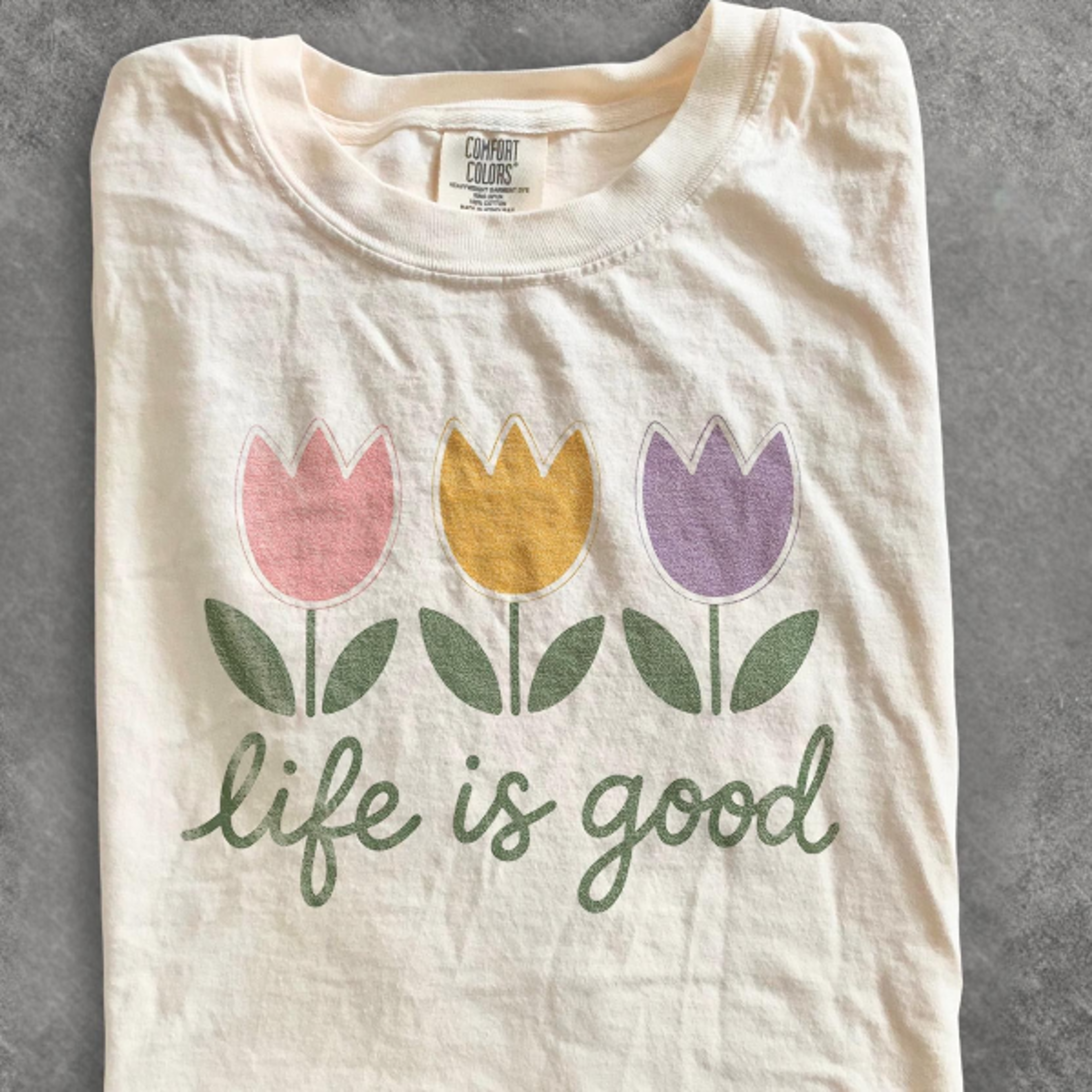 Inspirational Teacher Tulip Graphic Tee Life Is Good Floral Garden Shirt Spring Blossom Educator Gi 