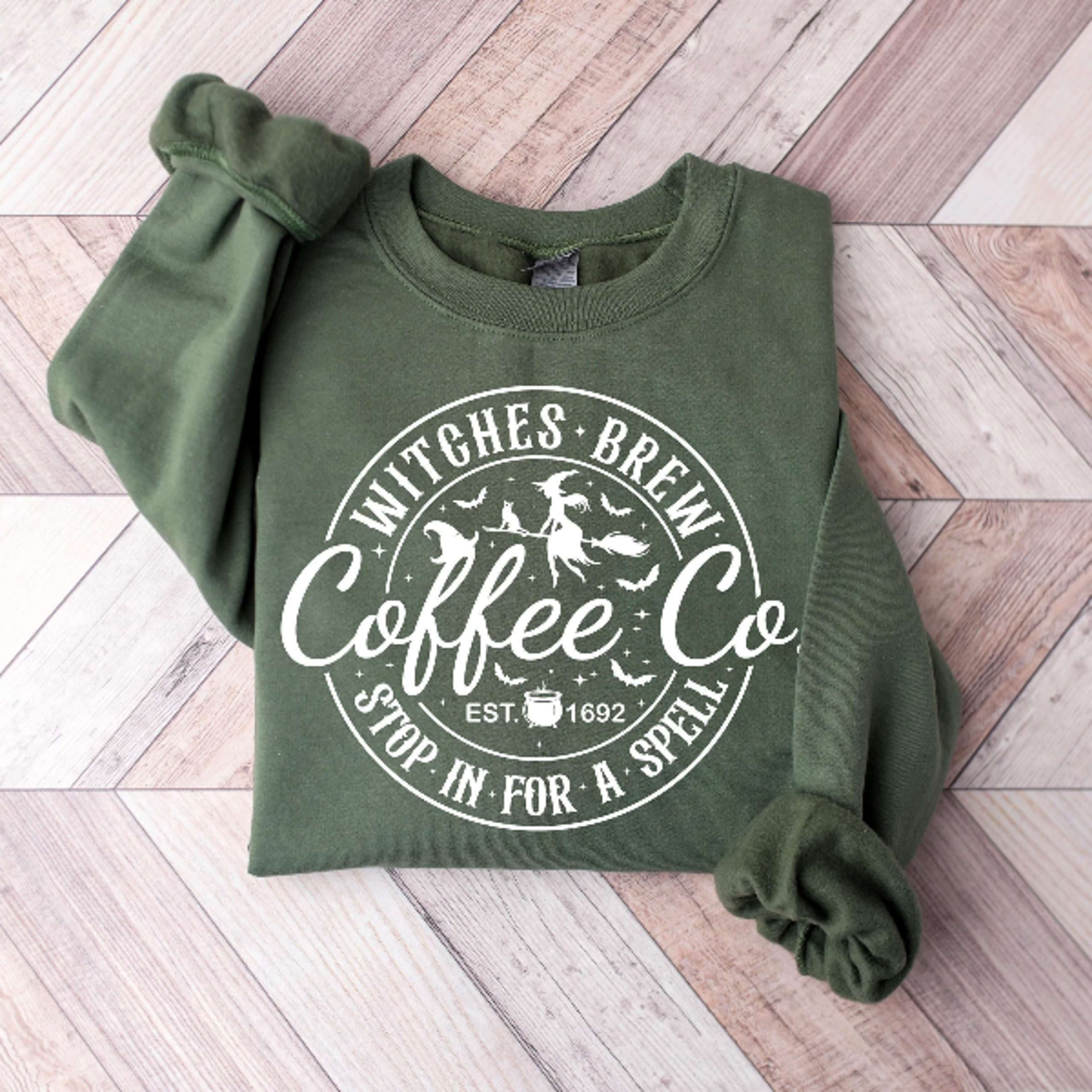 Witches Brew Coffee Co Sweatshirt Cute Halloween Coffee Lover Crewneck 0