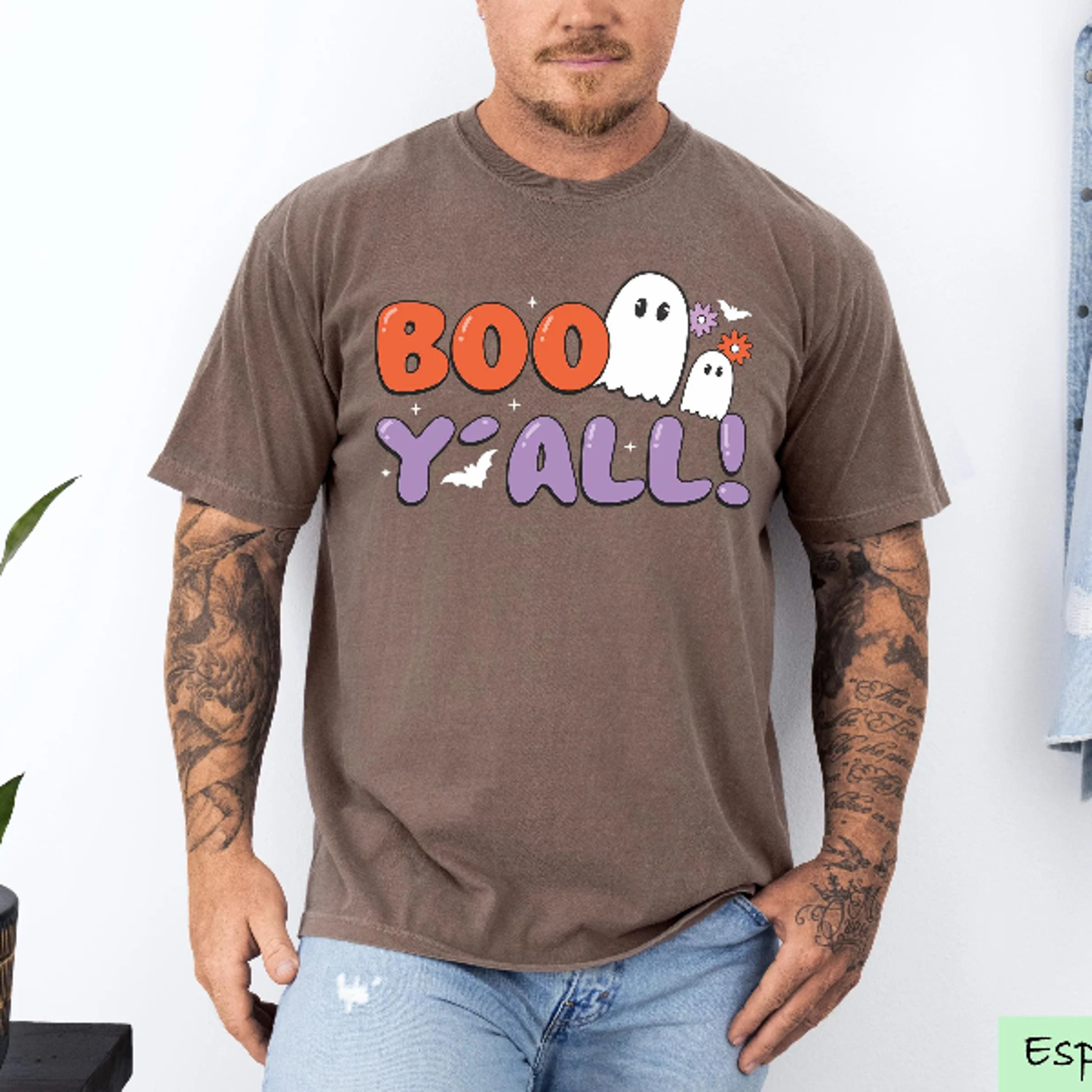 Boo Yall Texas Halloween Shirt Spooky Ghost Western Tee 0