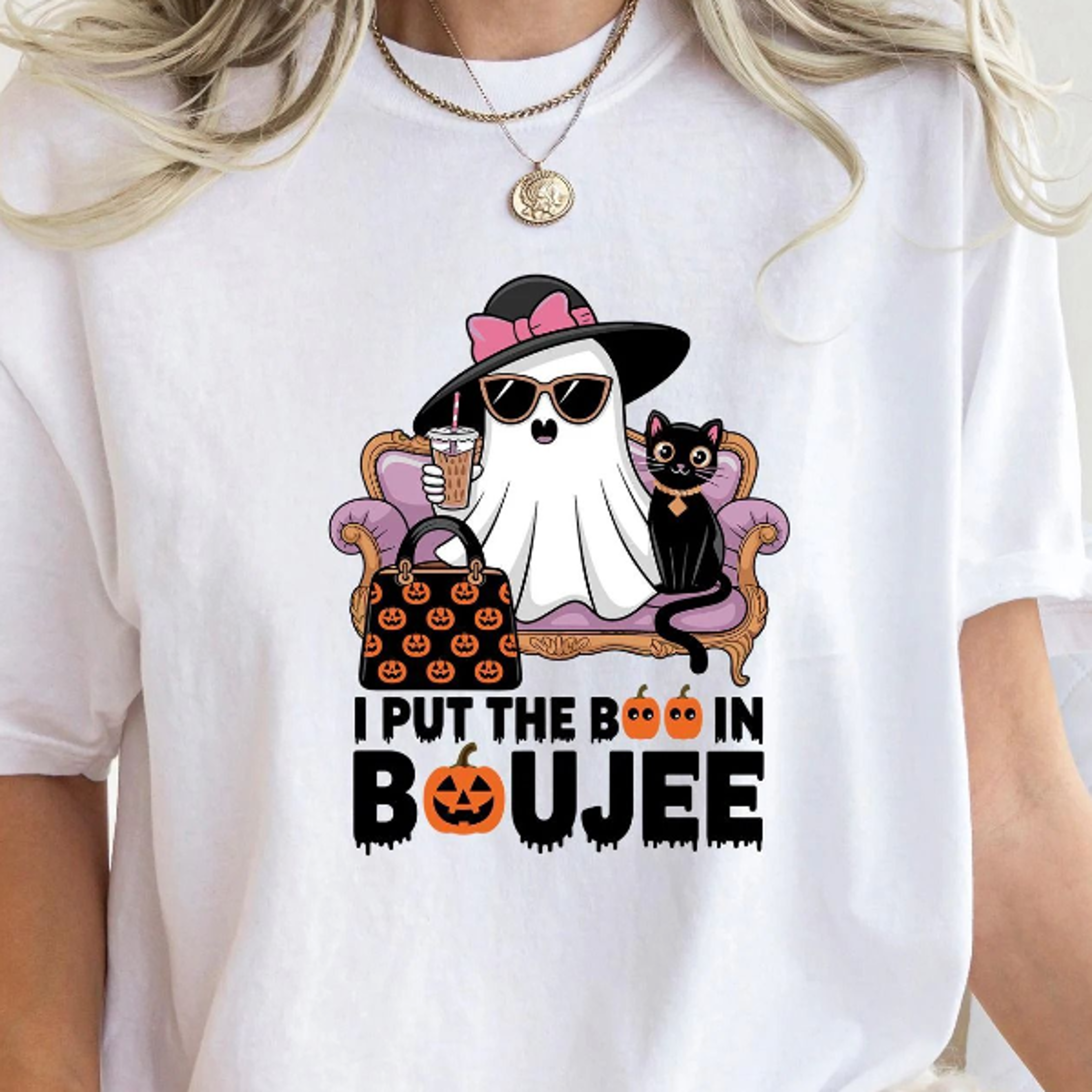 Coquette Halloween Shirt Boujee Ghost Cute Spooky Season Tee 3