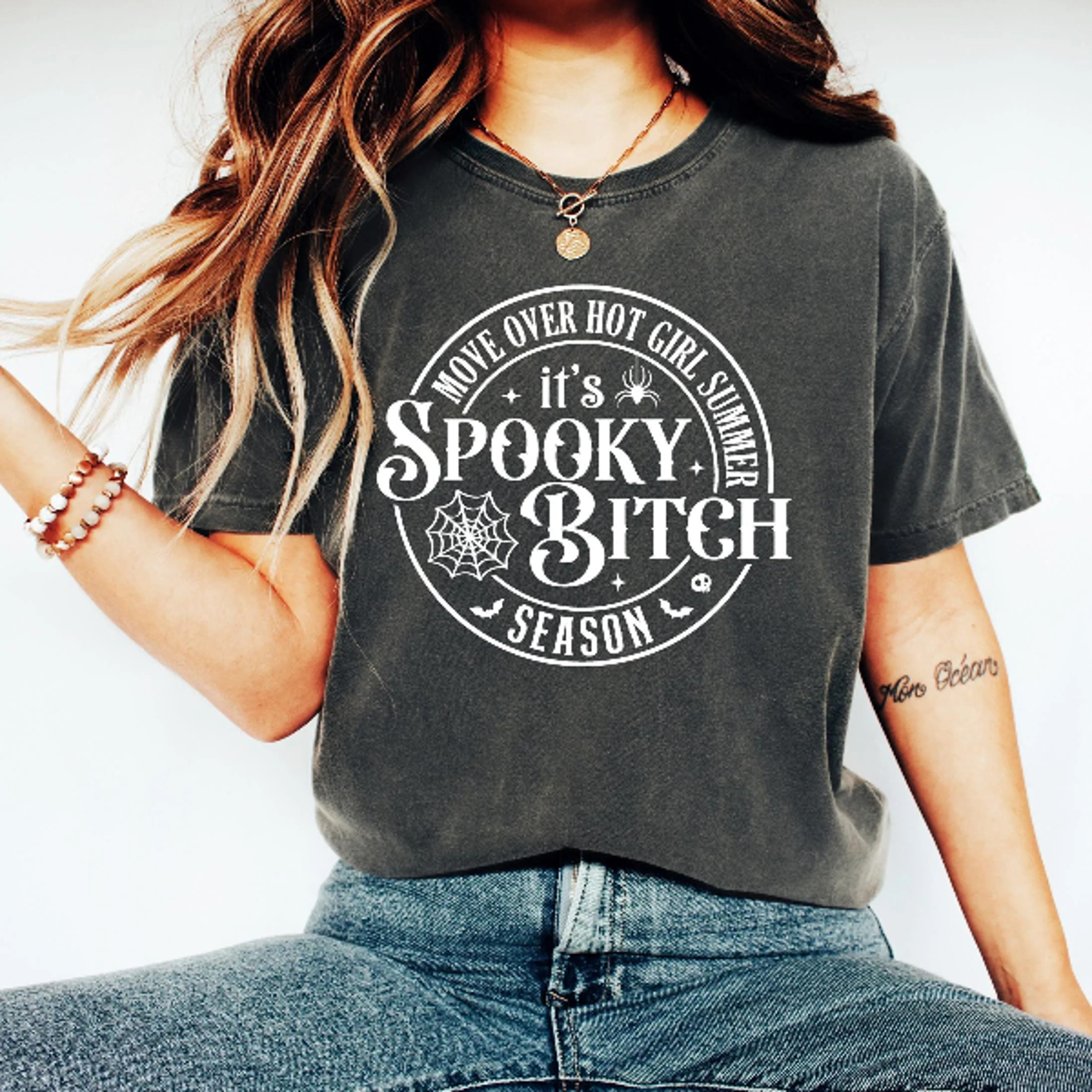 Spooky Bitch Sweatshirt Bold Spooky Season Halloween Crewneck 1