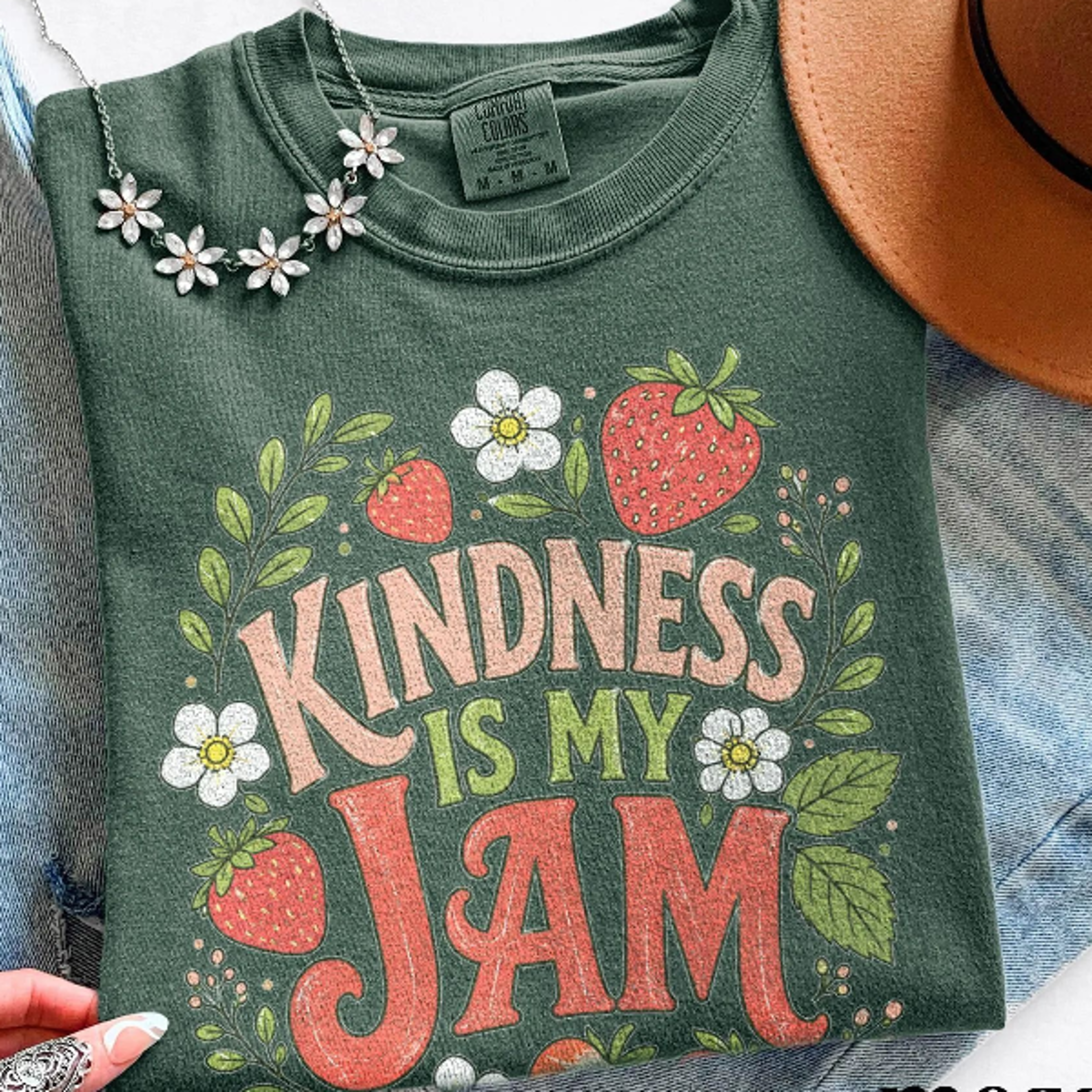 Kindness Strawberry Graphic Tee Positive Teacher Kindness Shirt Classroom Inspiration Floral Top 1