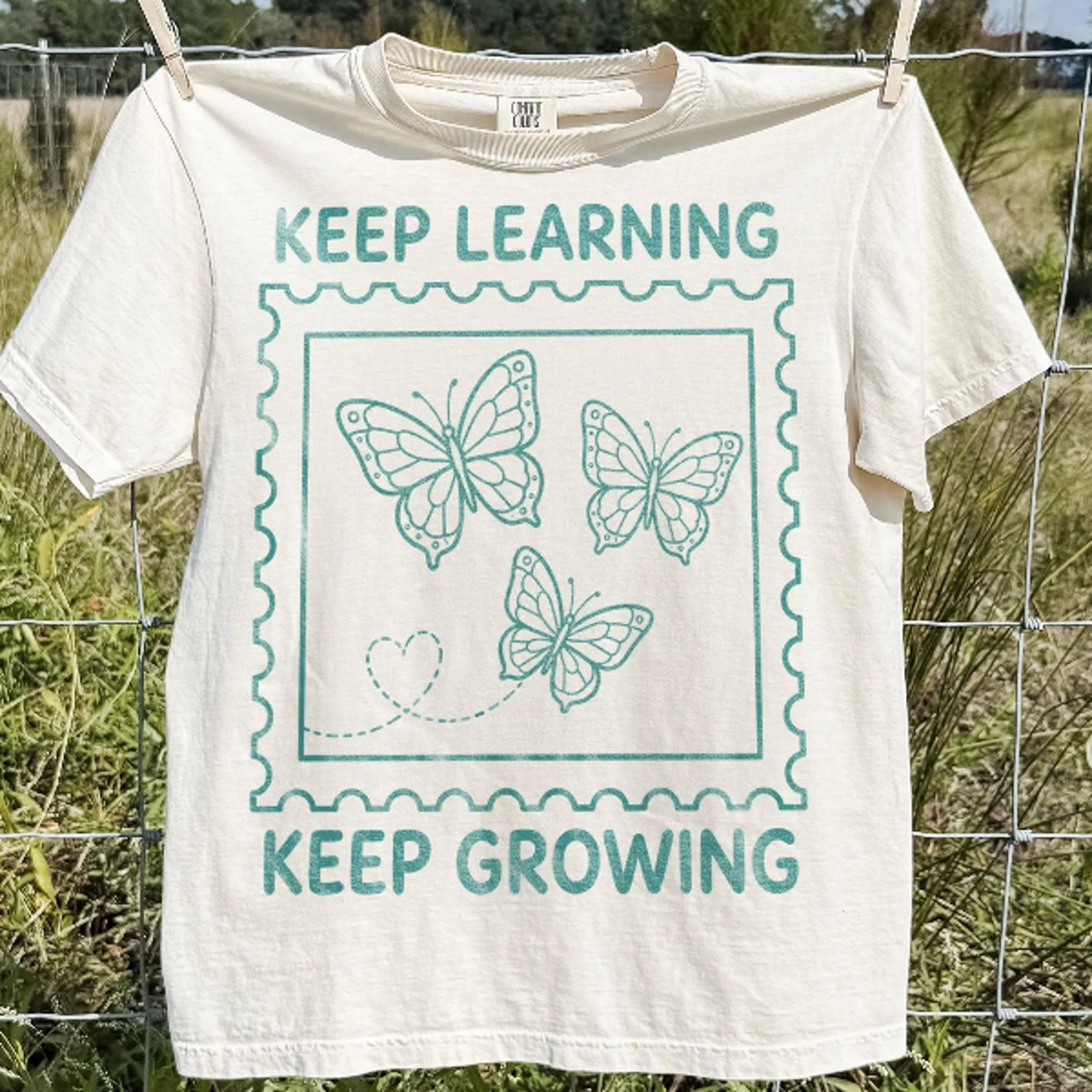 Butterfly Learning Graphic Tee Inspirational Teacher Growth Mindset Shirt Classroom 1