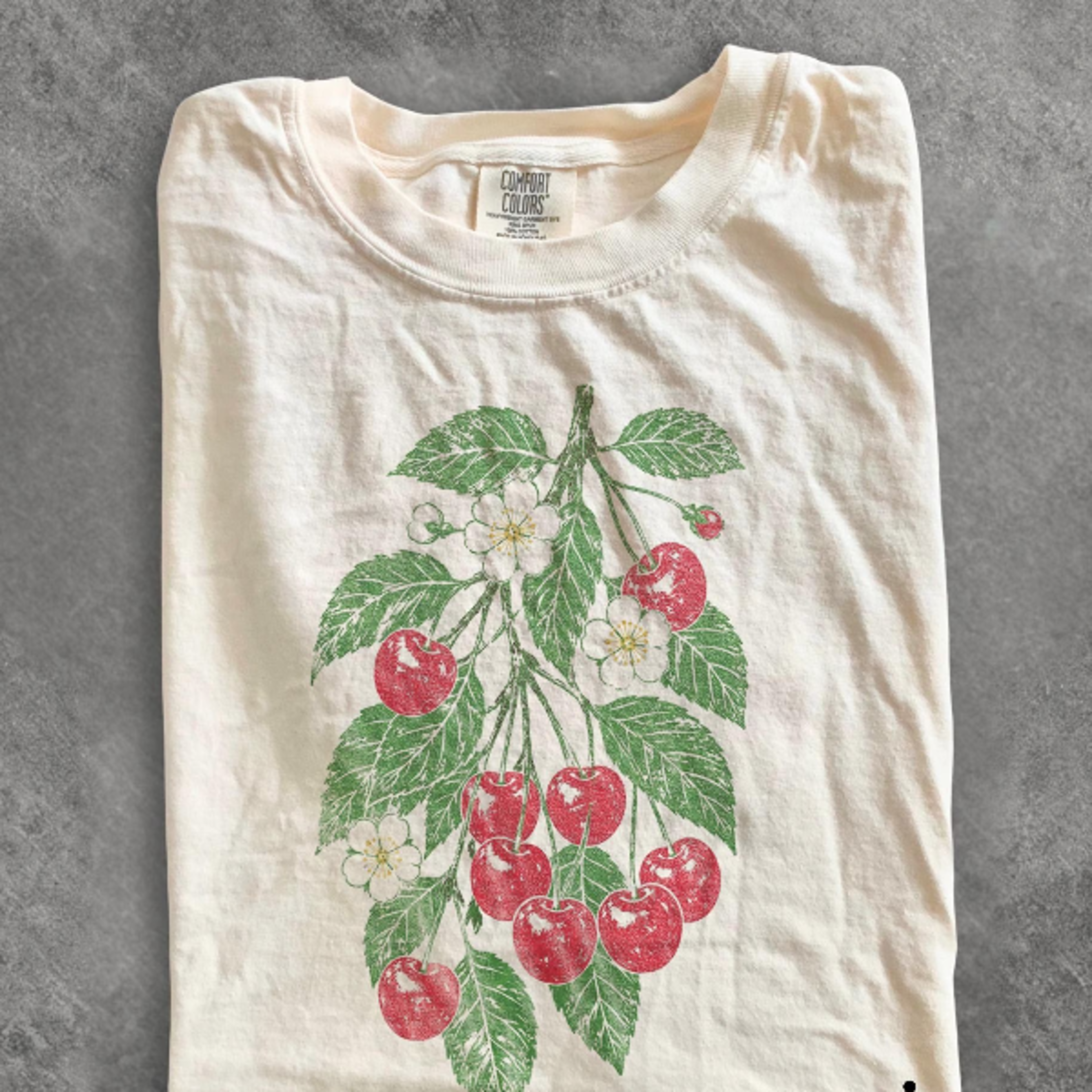 Retro Cherry Botanical Graphic Tee Shirt Sweet Fruit Garden Shirt Vintage Cottagecore Style Top 1