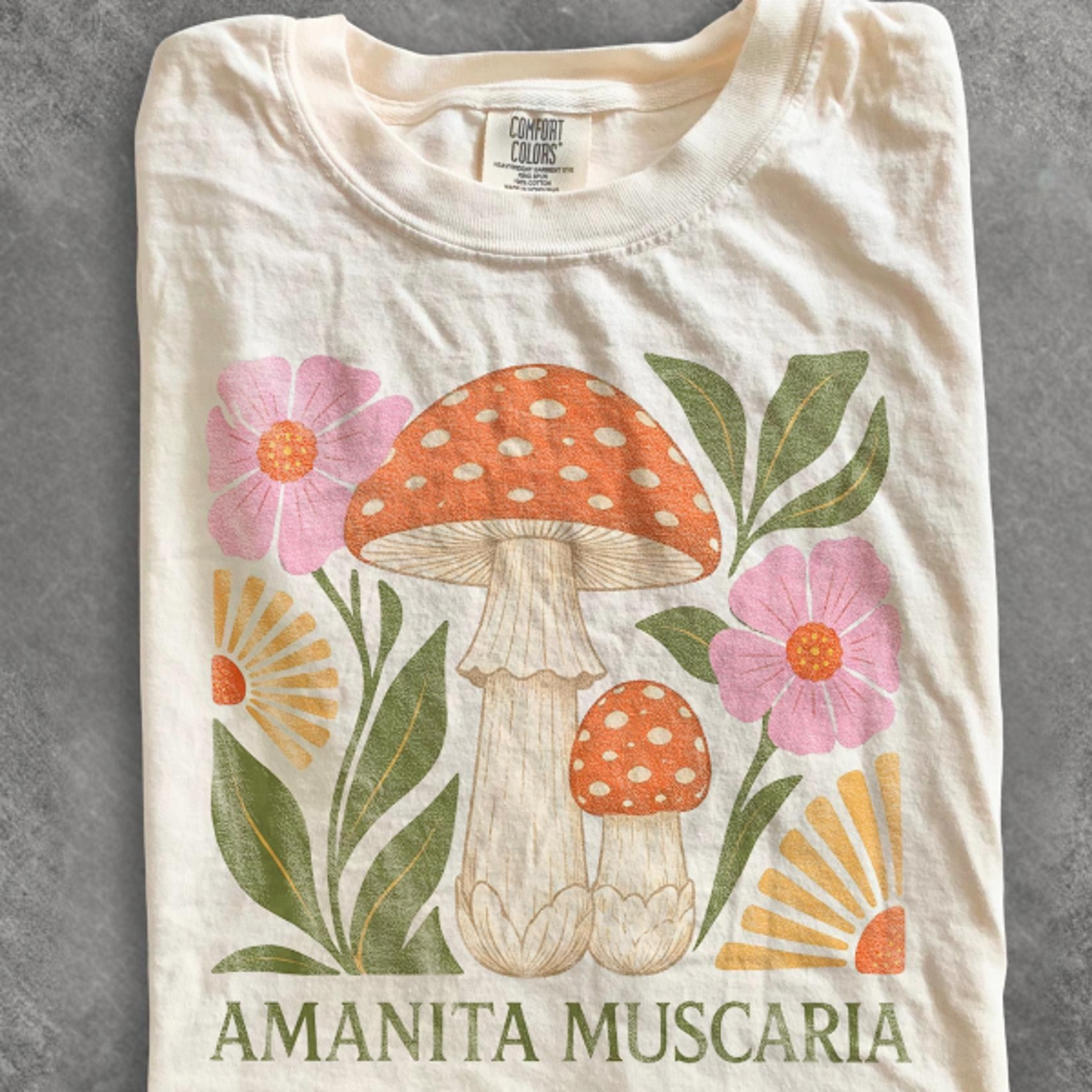 Vintage Amanita Muscaria Graphic Tee Floral Mushroom Botanical Shirt Cute Cottagecore Retro Style 2