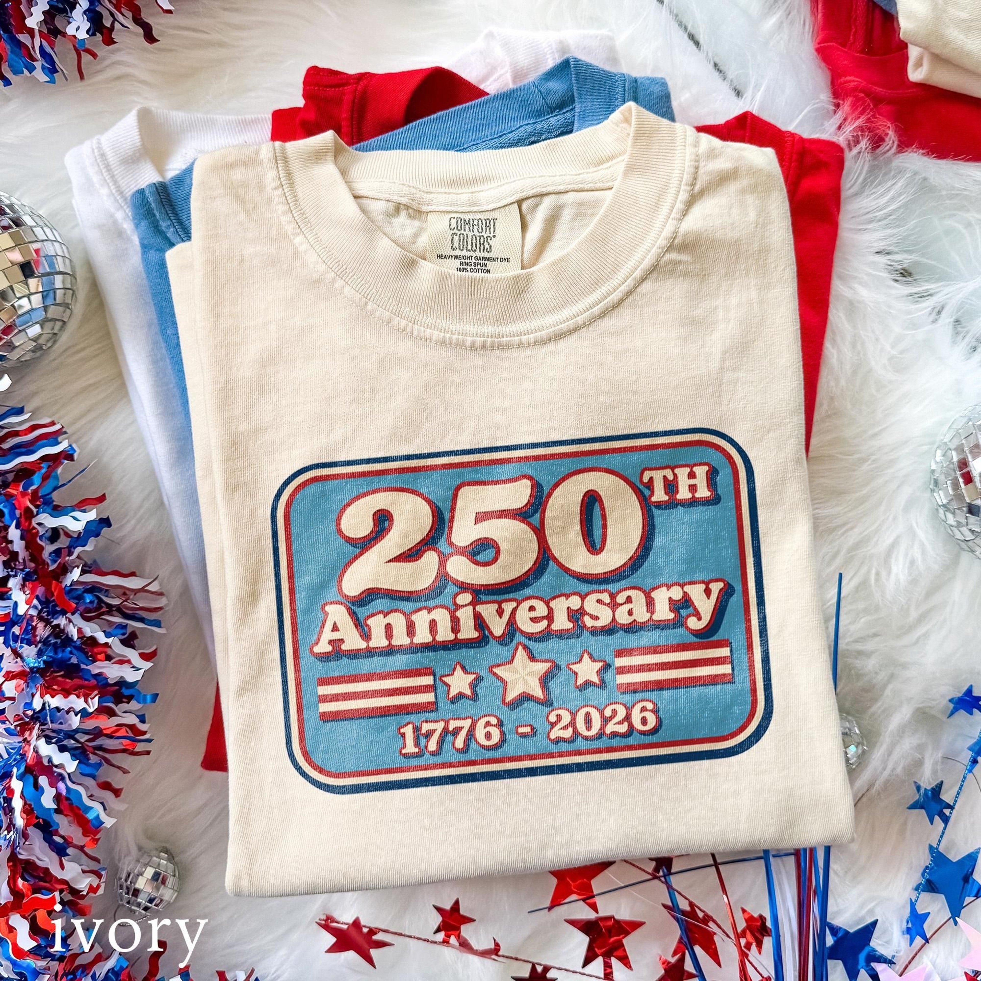 250th Anniversary Shirt Patriotic America Celebration Graphic Tee USA Semiquincentennial Design 2