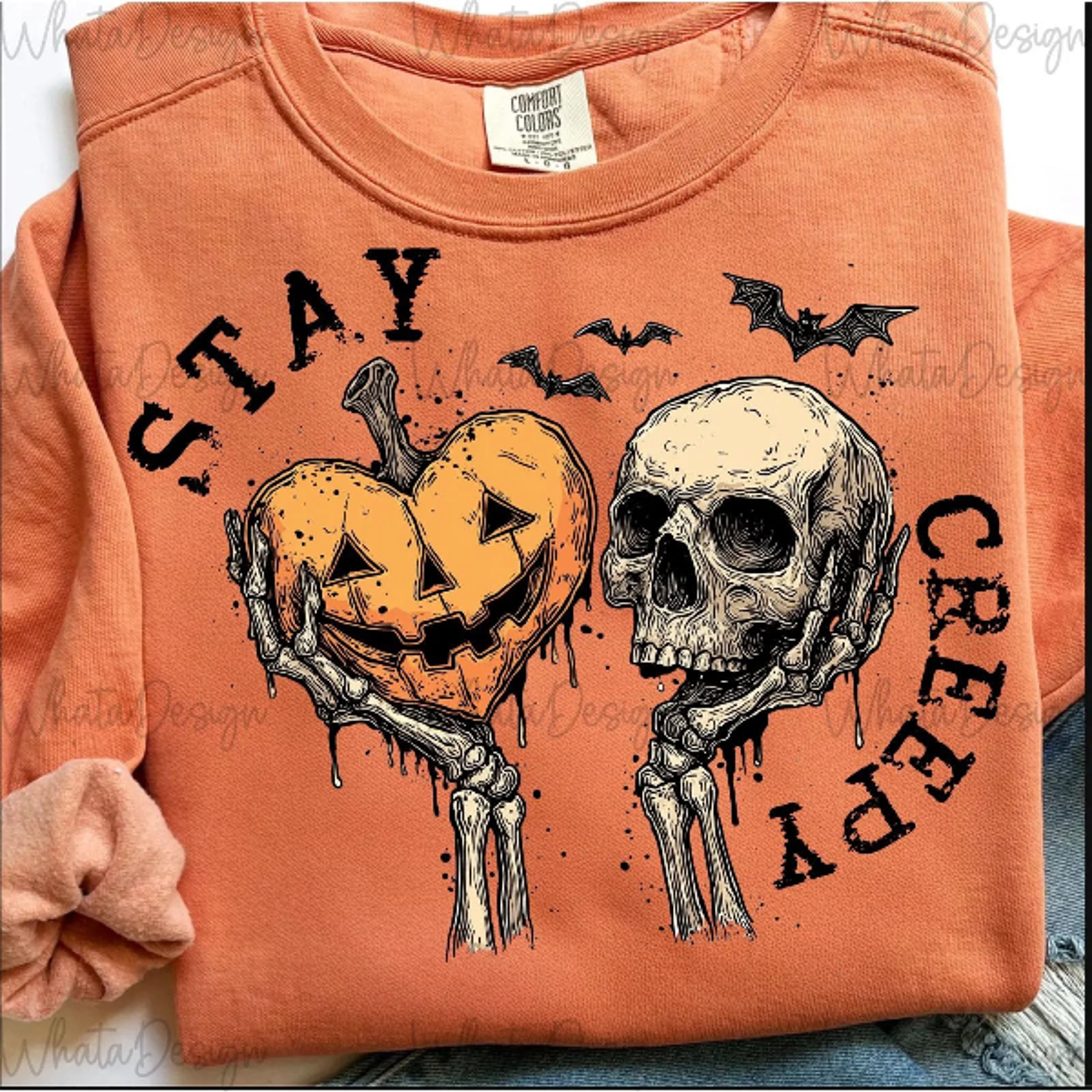 Stay Creepy PNG Retro Dripping Heart Halloween Png Skeleton Hand Spooky Graphic Grunge Horror 1