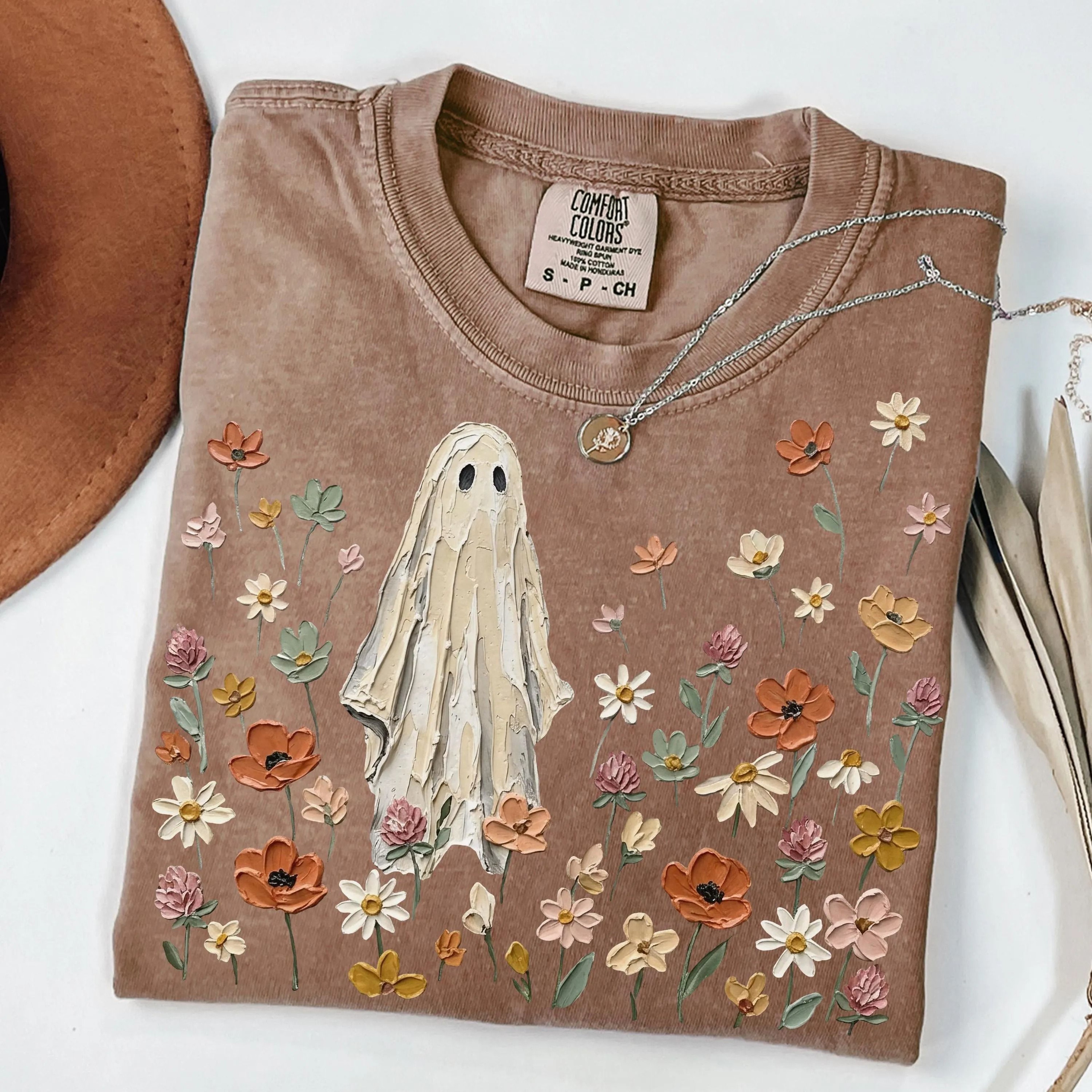 Wildflowers Ghost PNG  Spooky Season PNG  Ghost Lover Design  Spooky Floral Ghost  Botanical 1