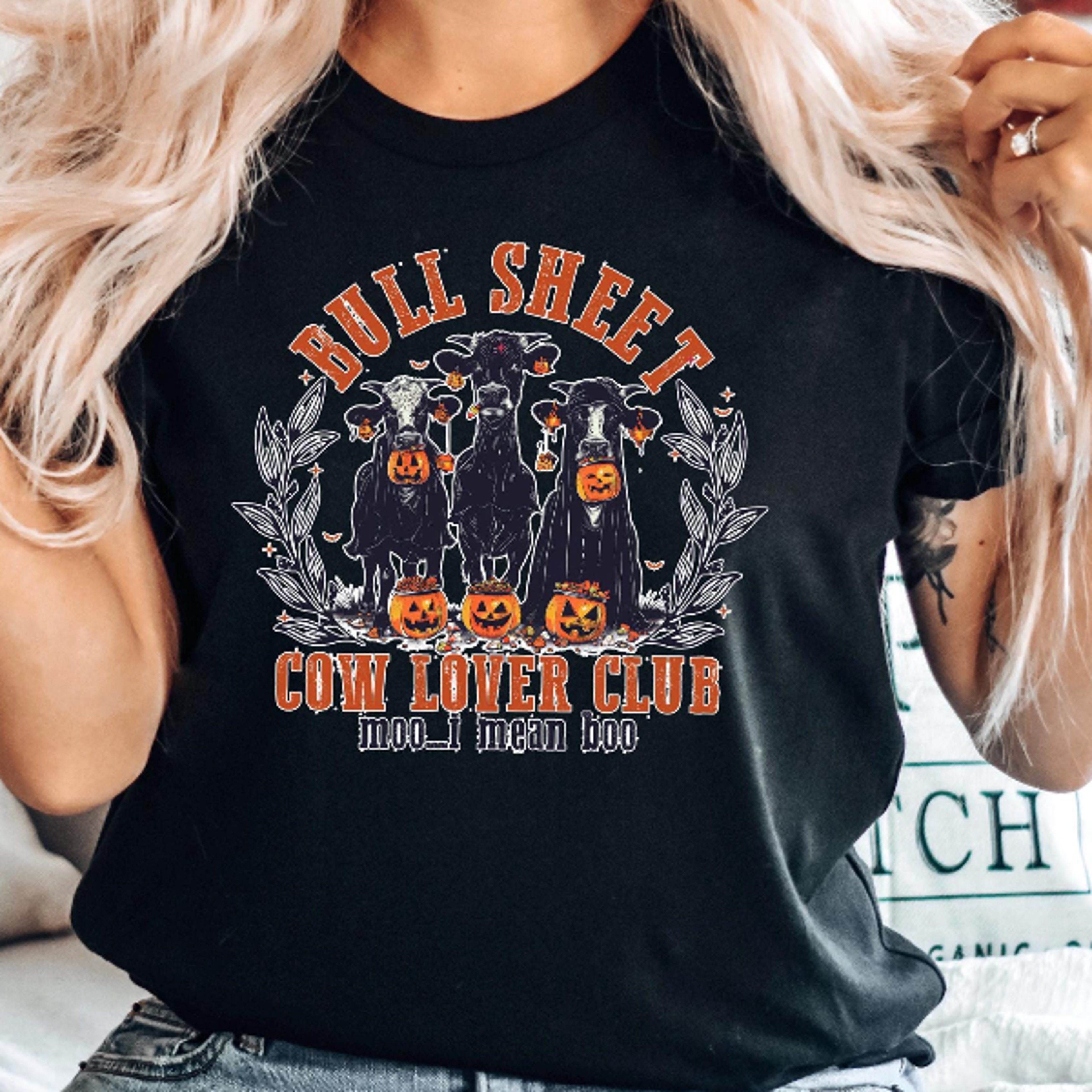 Bull Sheet Cow Lover Club Shirt Funny Spooky Cow Halloween Tee 2