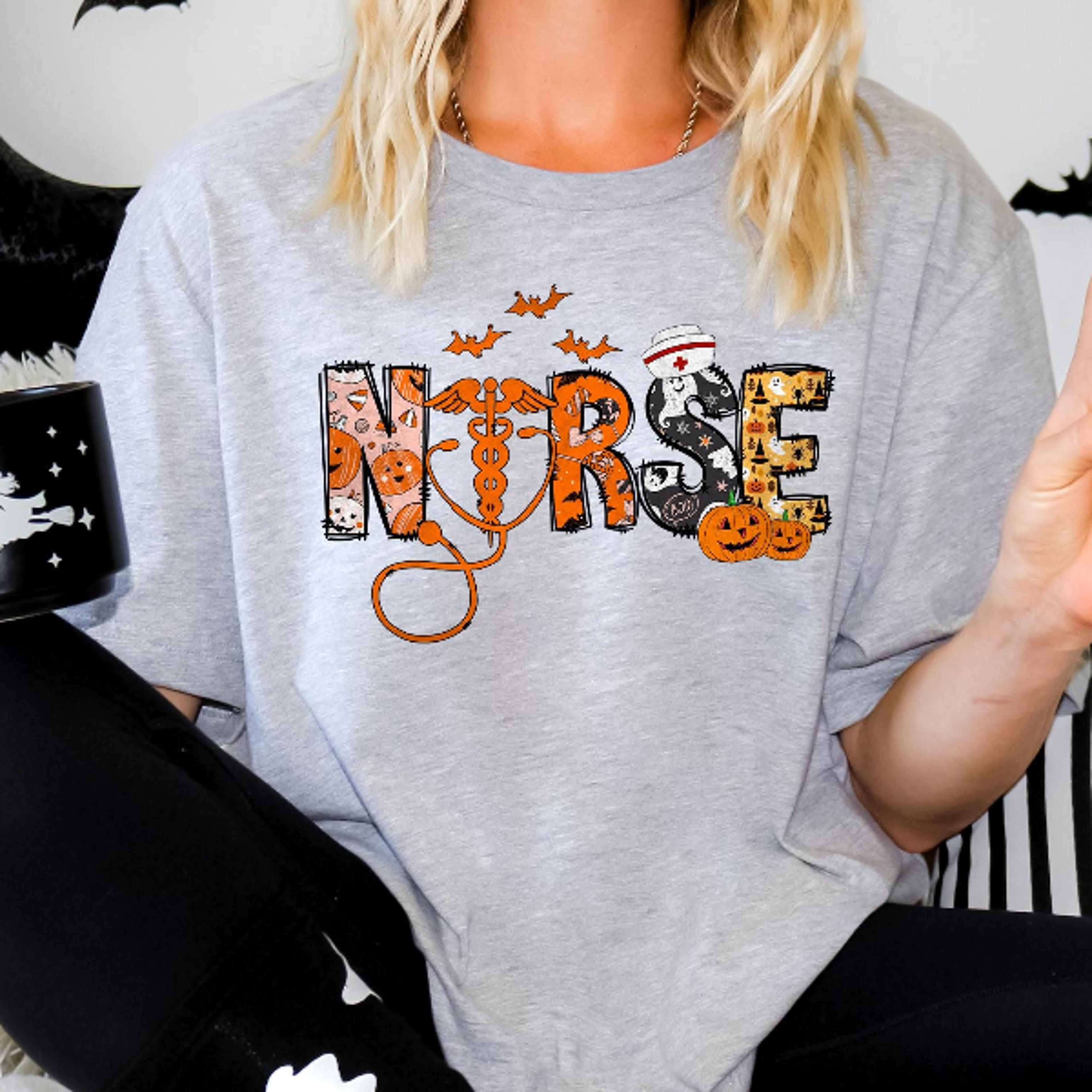 Halloween Nurse Shirt Cute Spooky Nurse Sweatshirt Tee 2