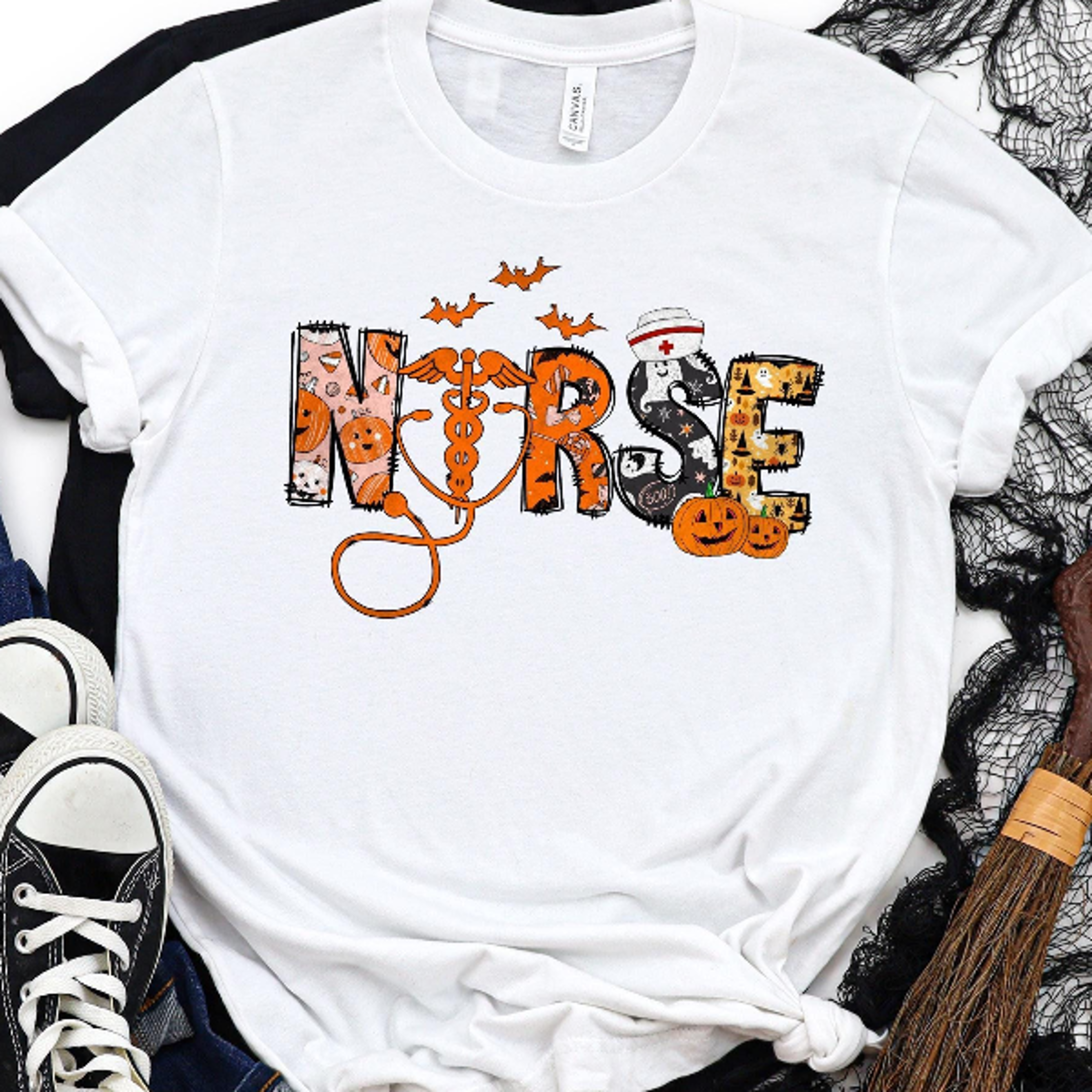 Halloween Nurse Shirt Cute Spooky Nurse Sweatshirt Tee 3