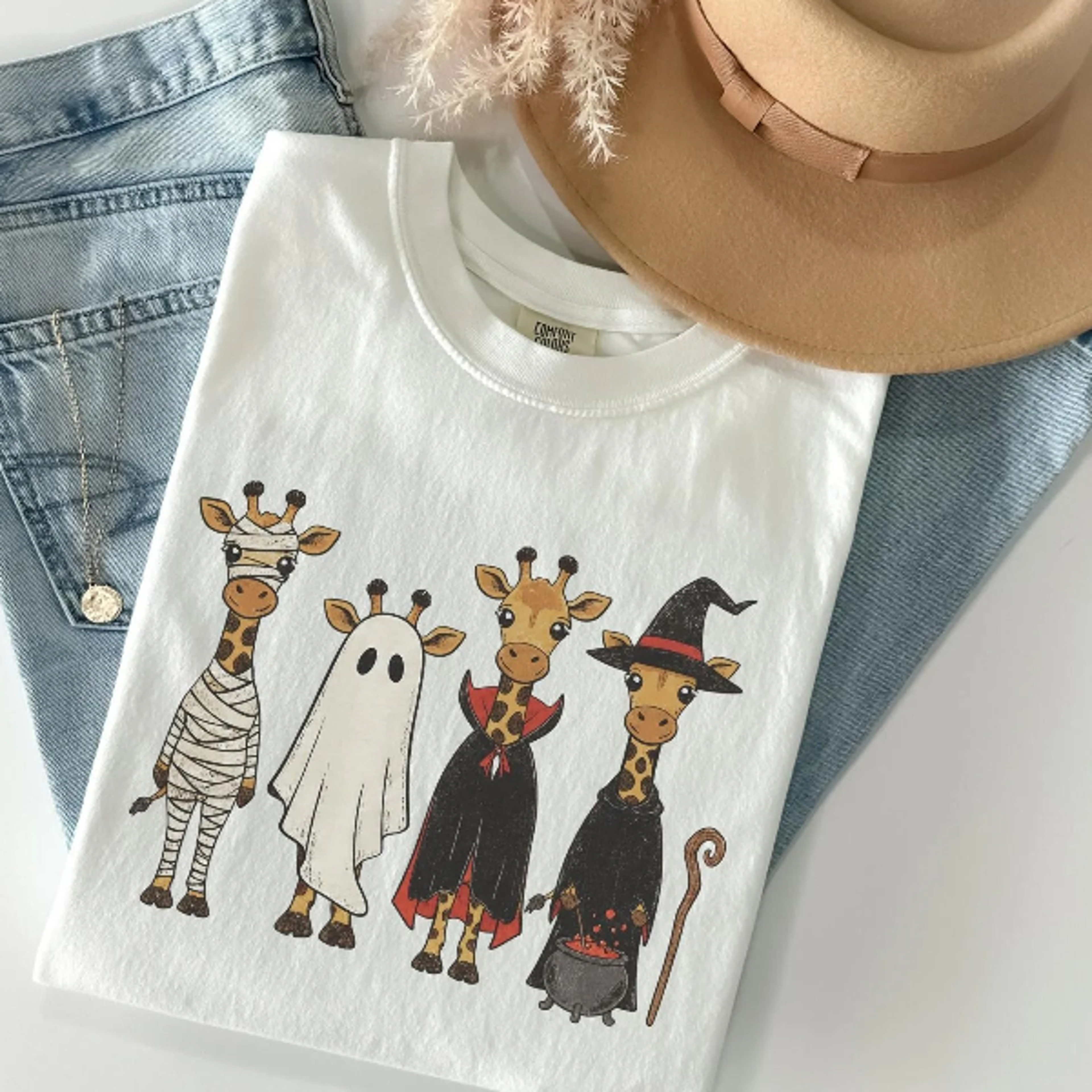 Giraffe Halloween Shirt Funny Giraffe Boo Tee 0