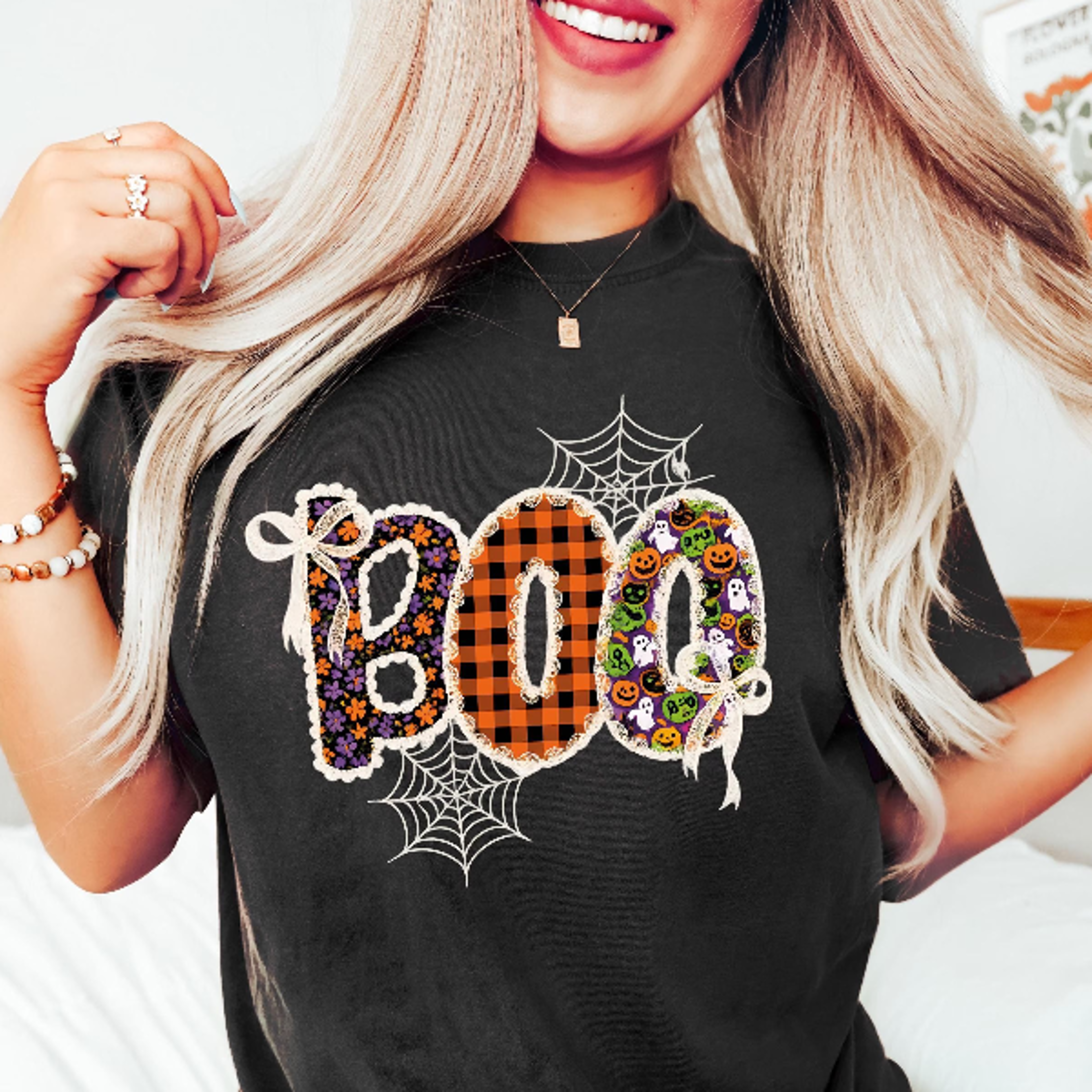 Shirt For Women Coquette Boo Halloween Sweatshirt Spooky Boo Tee Halloween Preppy Boo Tshirt Spooky 