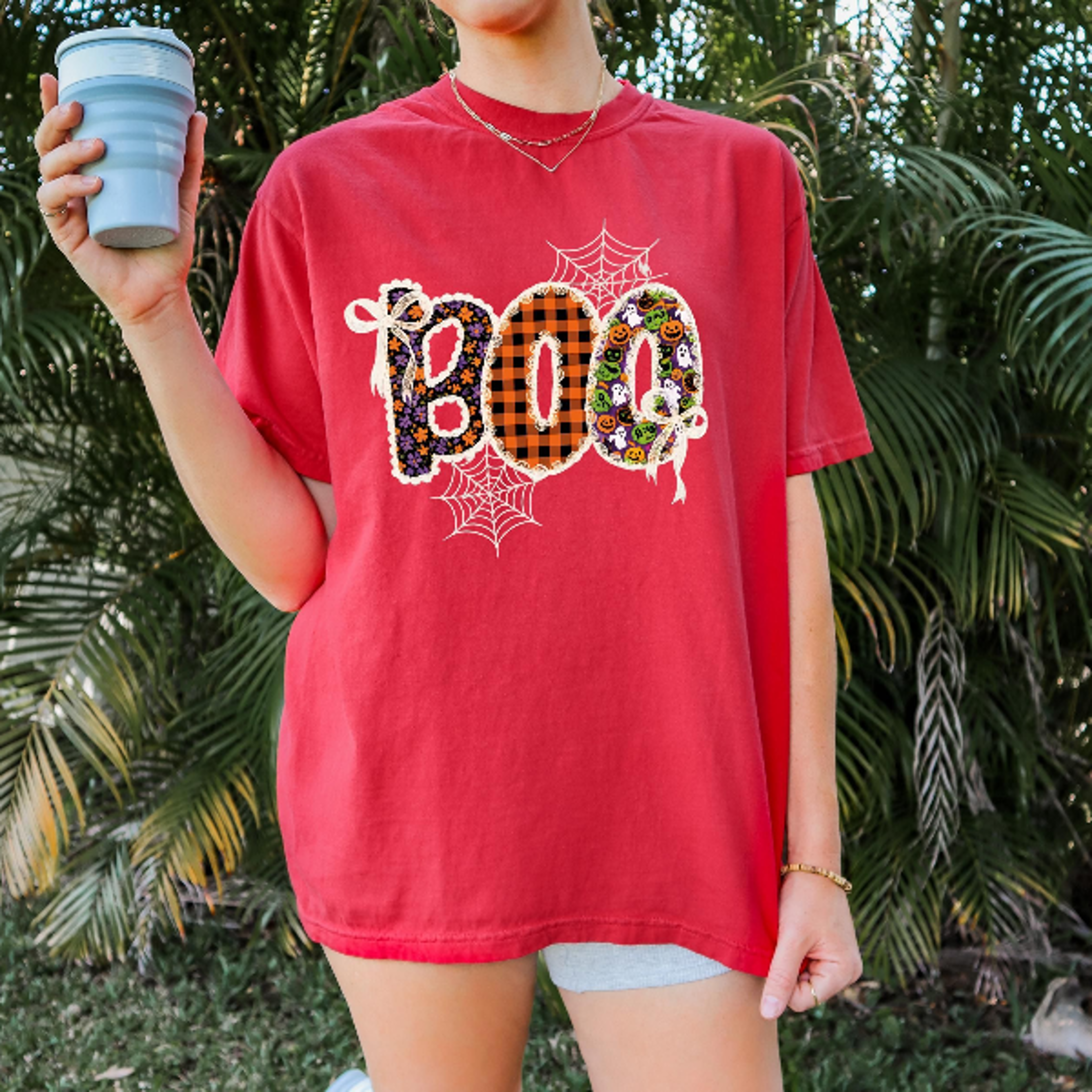 Shirt For Women Coquette Boo Halloween Sweatshirt Spooky Boo Tee Halloween Preppy Boo Tshirt Spooky 