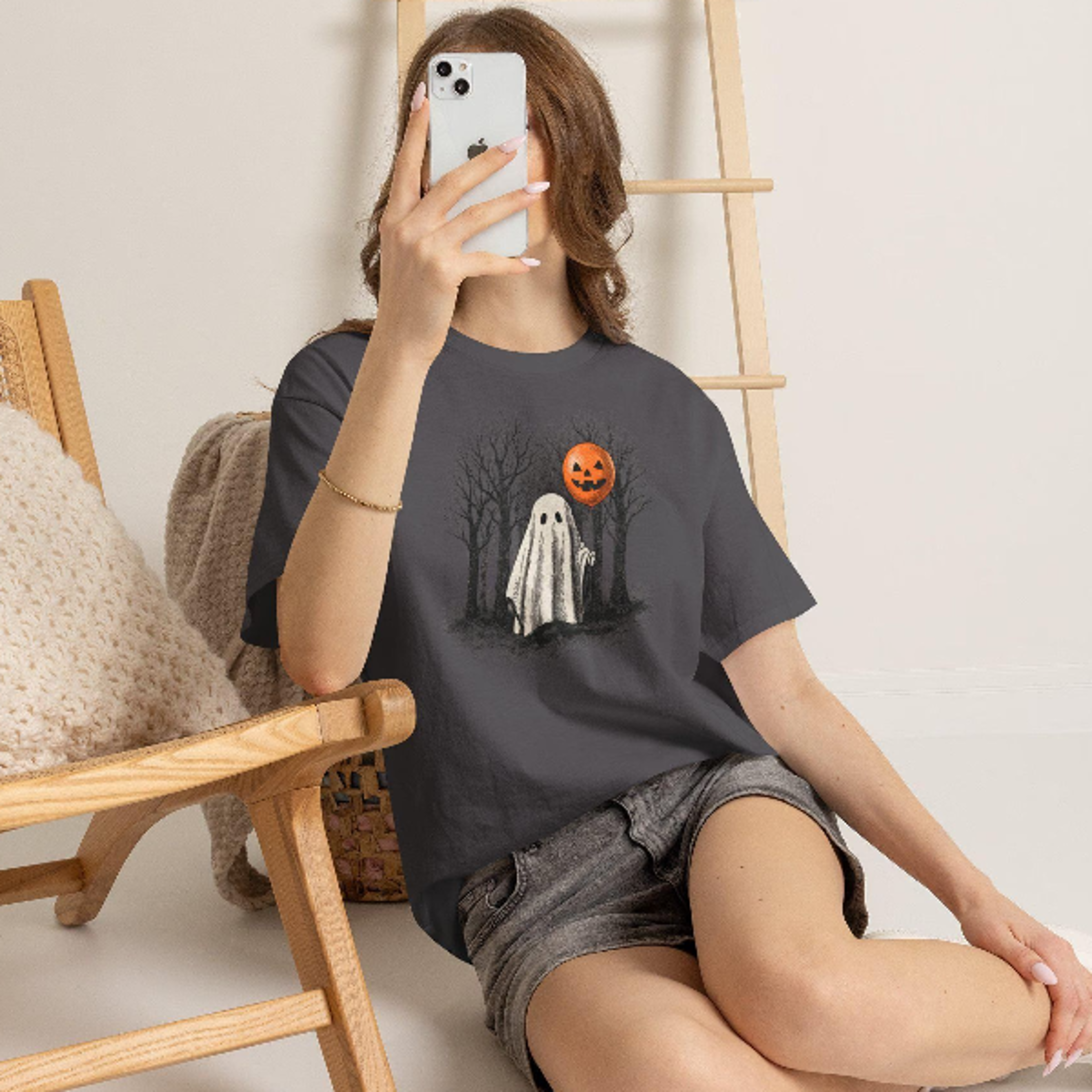 Halloween Lovers Tshirt Spooky Season Shirt Shirt With Cute Ghost Halloween Lovers Tshirt Retro Hal 