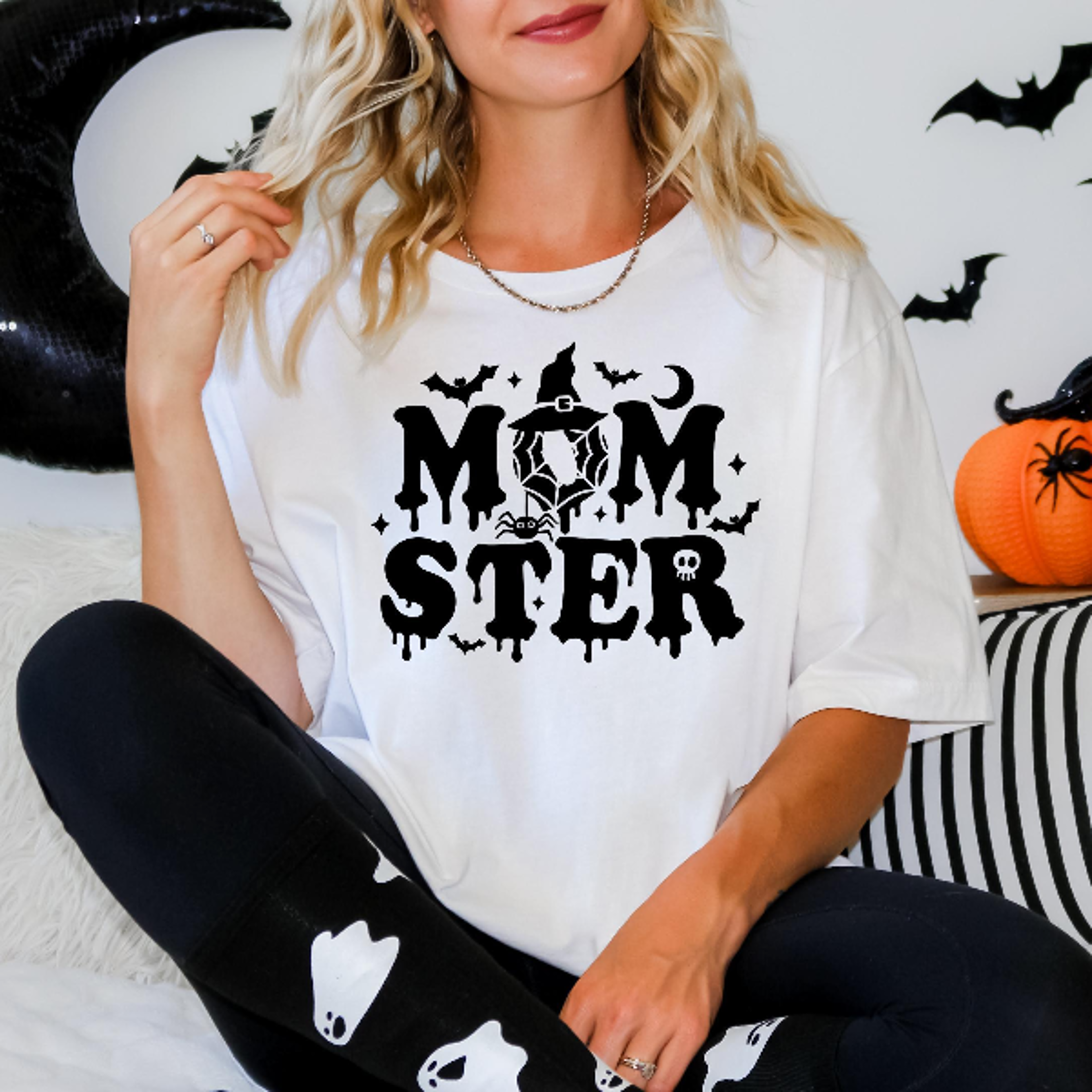 Momster Halloween Shirt Funny Pumpkin Mom Spooky Sweatshirt 3