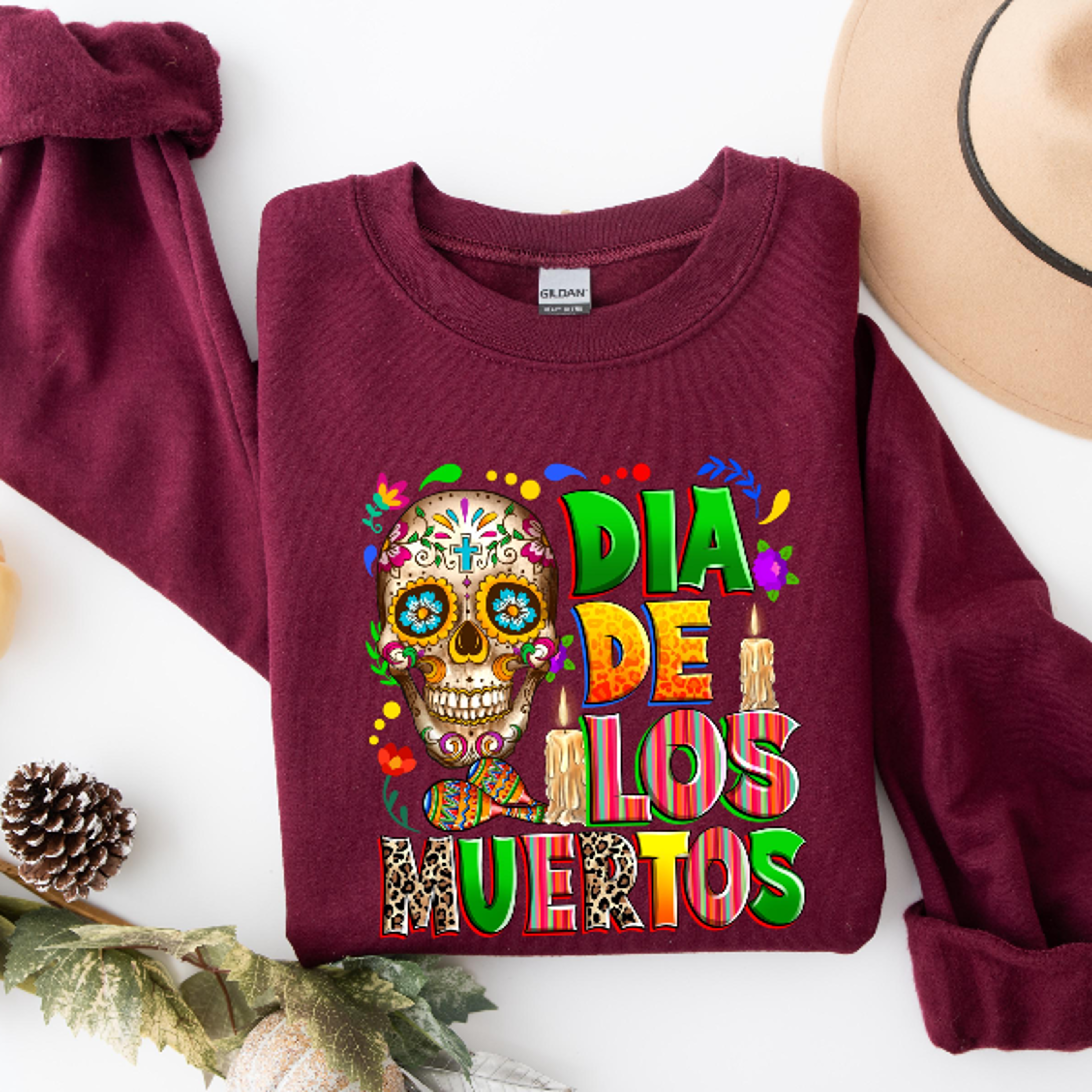 Dia De Los Muertos Mexican Shirt Sugar Skull Halloween Tee 1