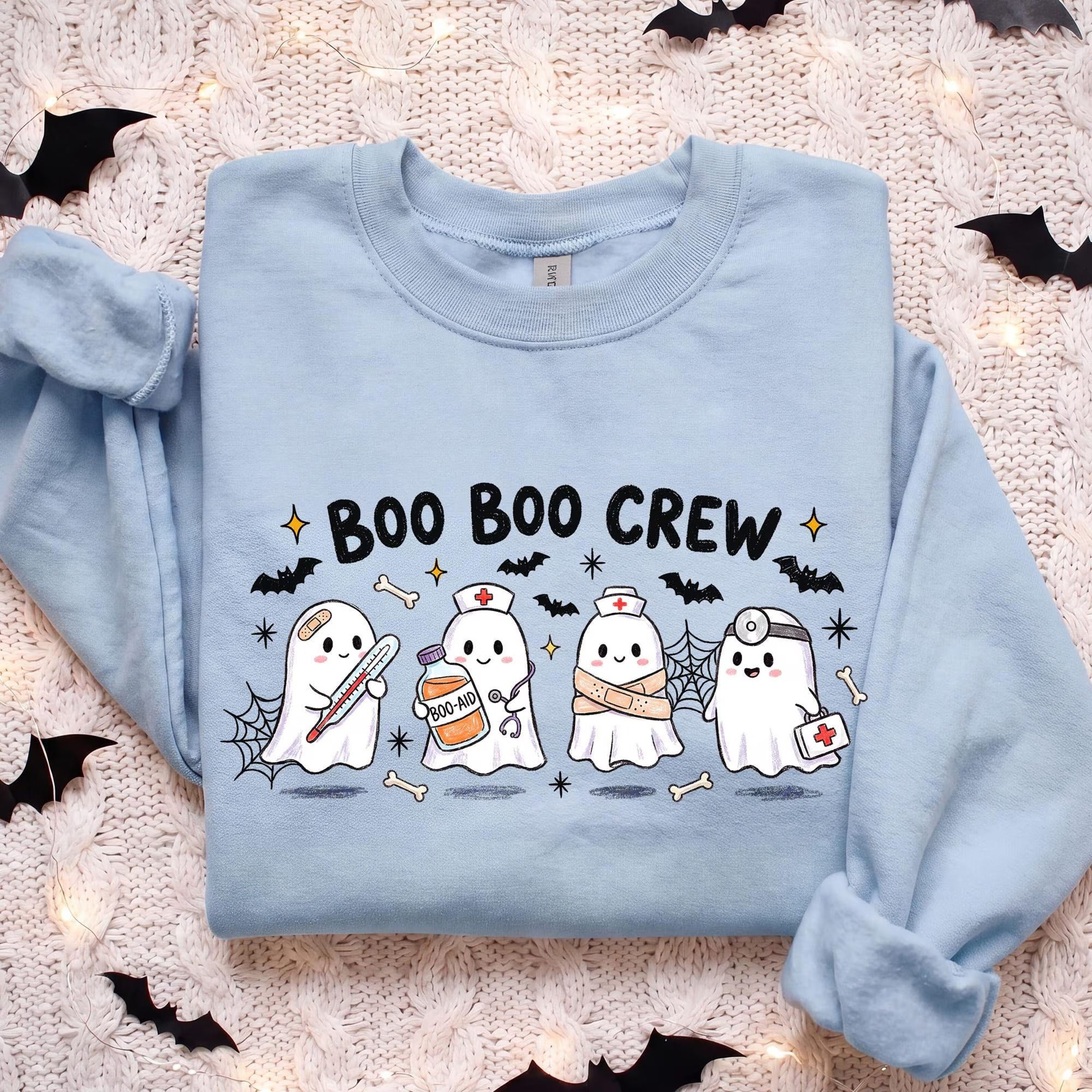 Cute Boo Boo Crew Shirt Pediatric Nurse Halloween Tee Ghost Medical Staff Gift Spooky ER Nurse Appa 1