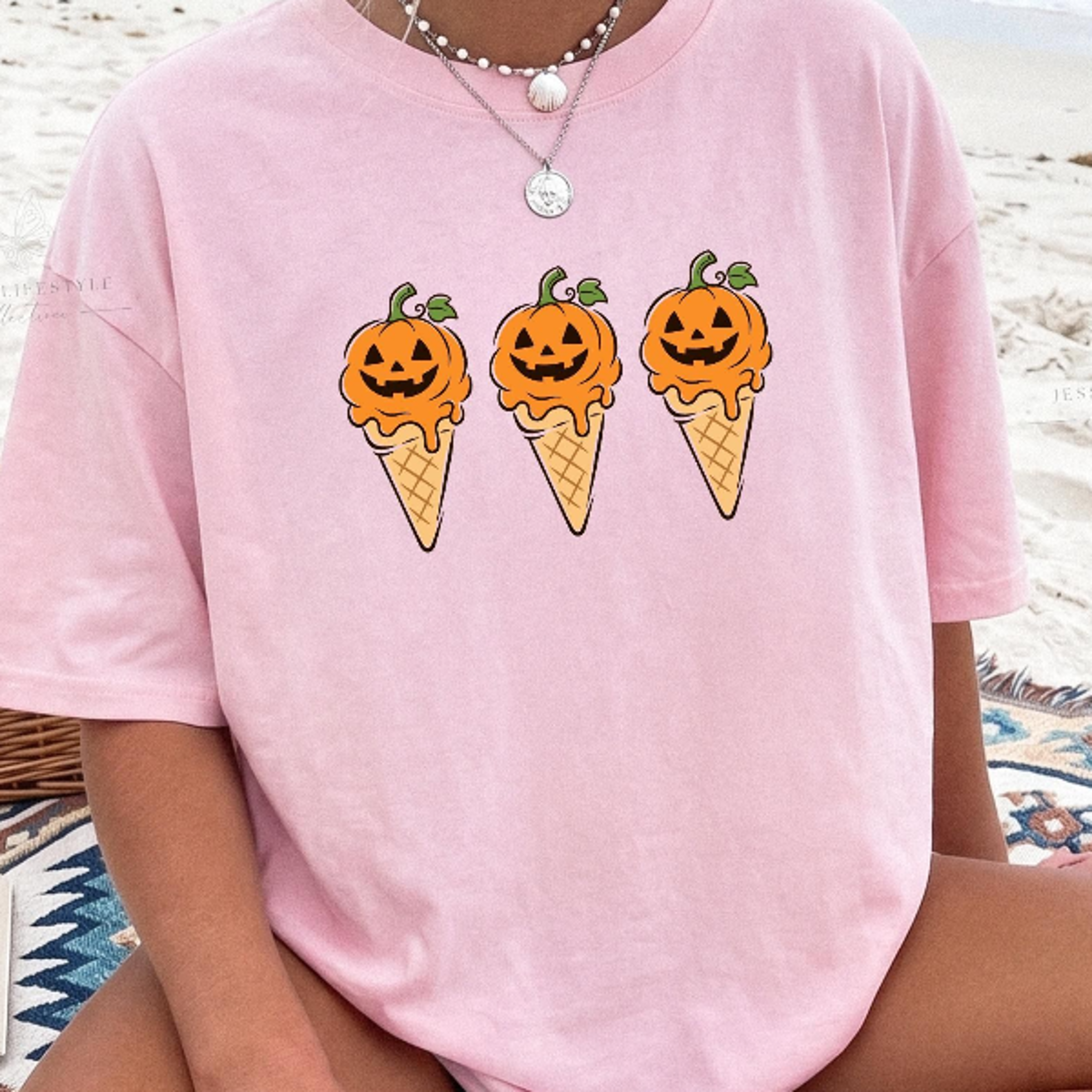 Summerween Shirt Spooky Summer Tee Halloween Tshirt Pumpkin Ice Cream Tshirt 2