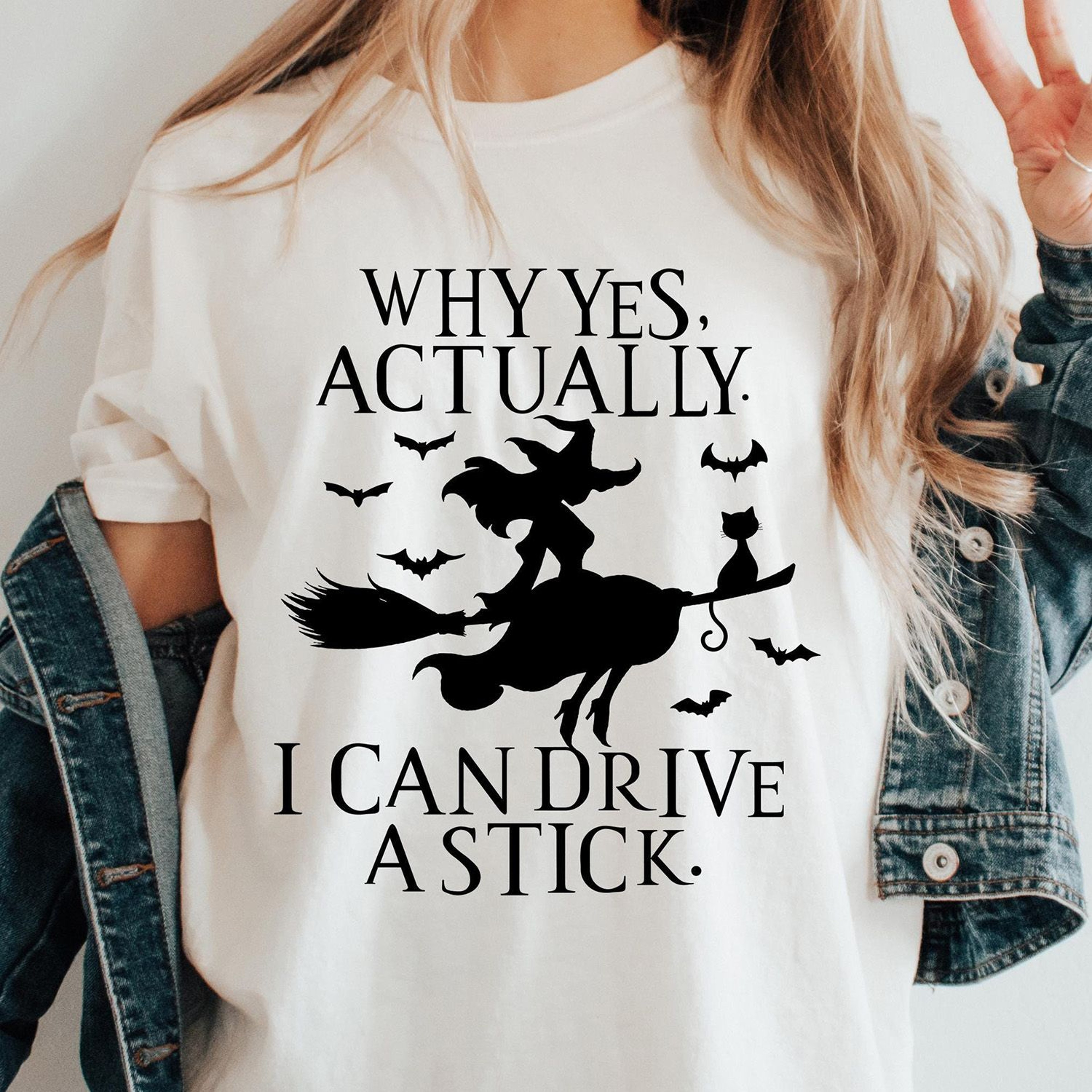 Yes I Can Drive A Stick Witch Shirt Funny Spooky Halloween Tee 2