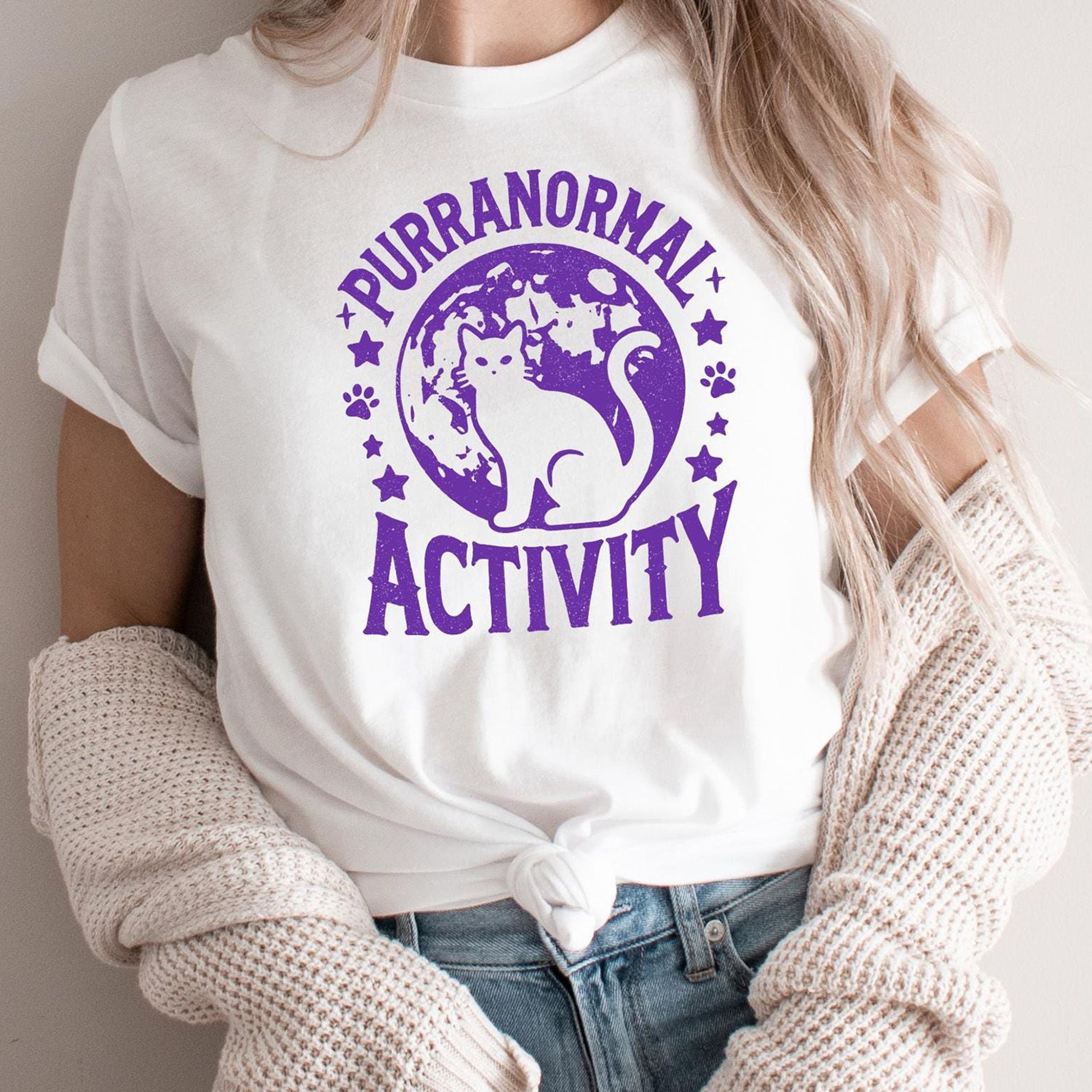 Purranormal Activity Ghost Cat Shirt Funny Halloween Spooky Tee 2