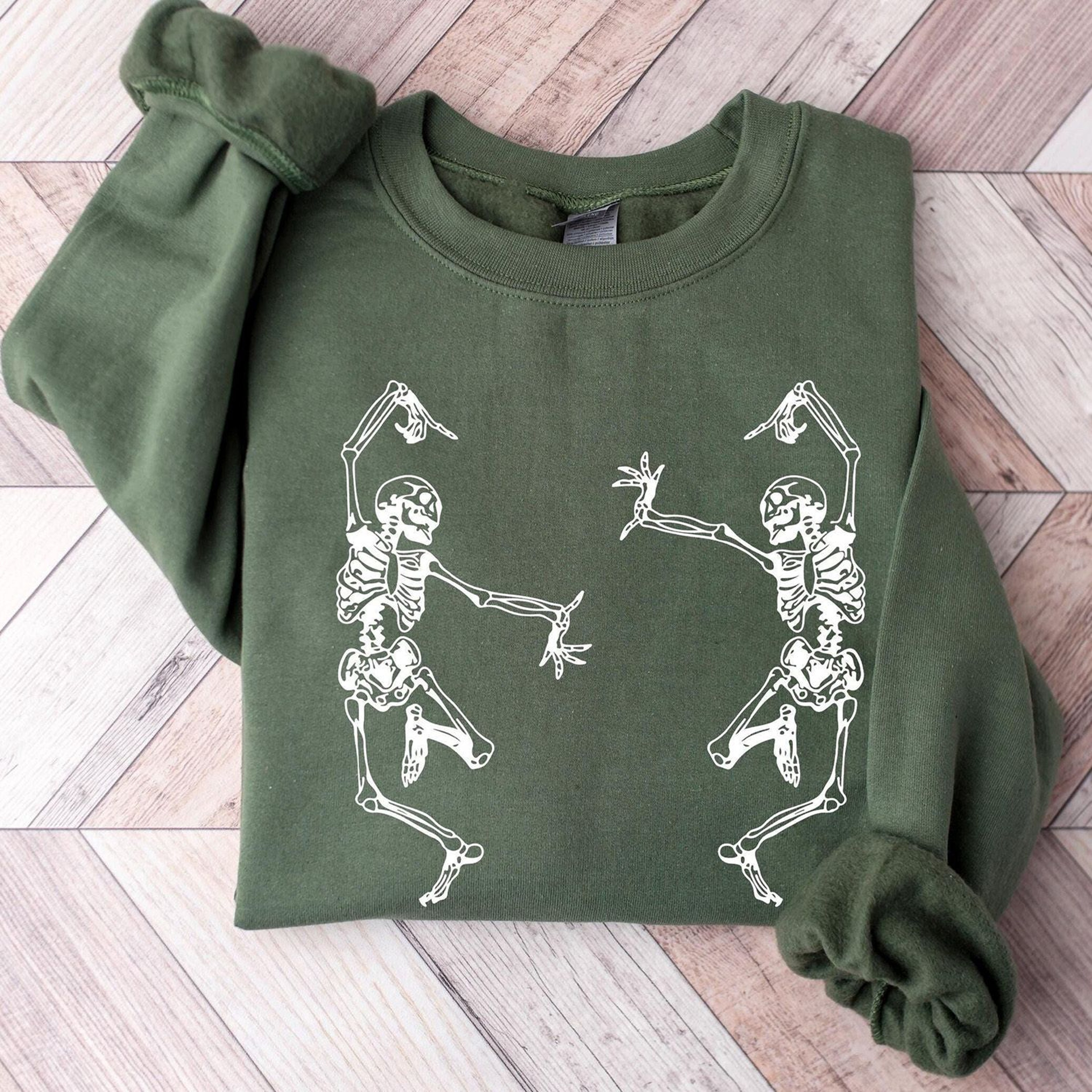 Dancing Skeletons Halloween Shirt Spooky Season Autumn Sweatshirt 1
