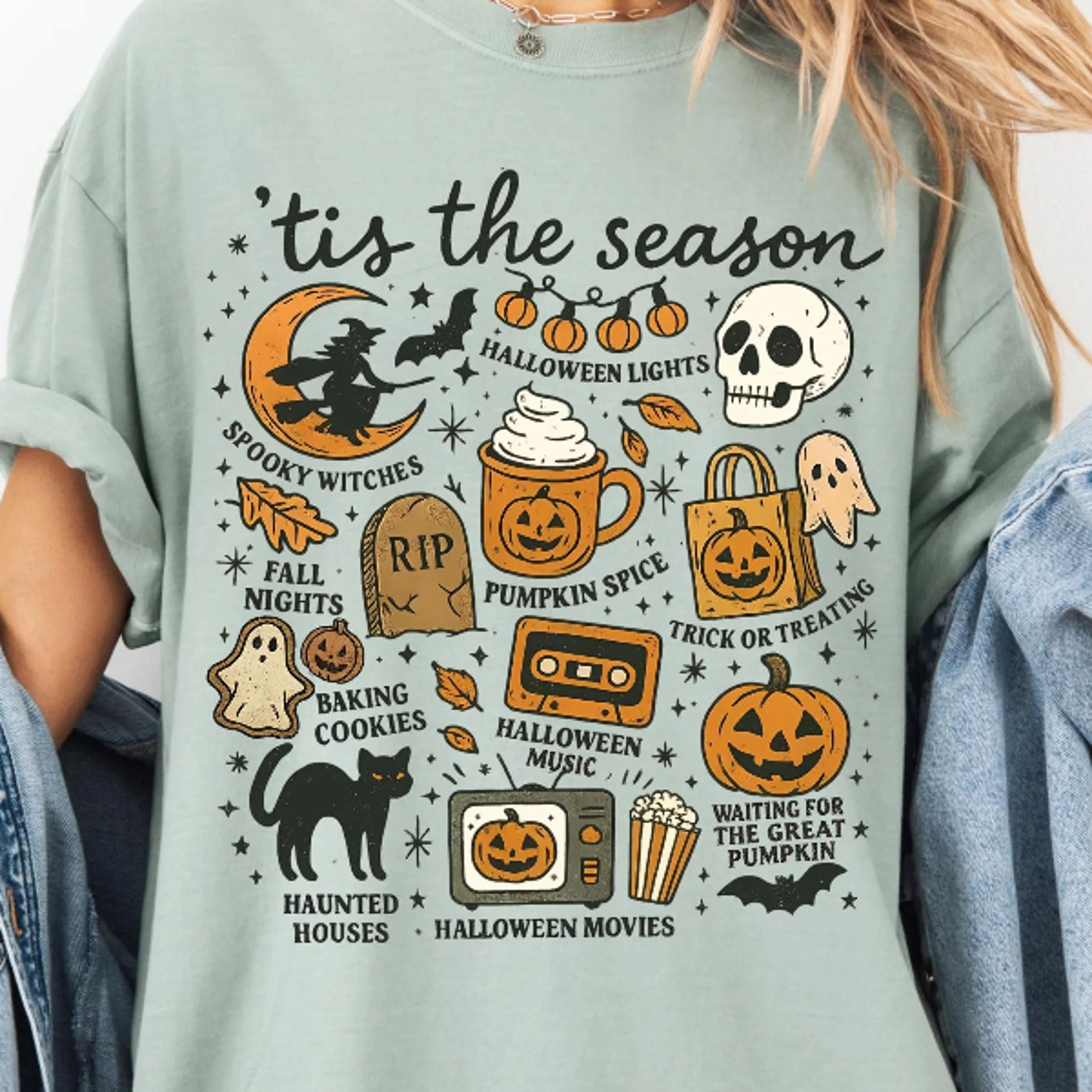 Vintage Retro Halloween Comfort Shirt  Tis The Season Halloween Tee TShirt  Halloween Shirt  Fall W 
