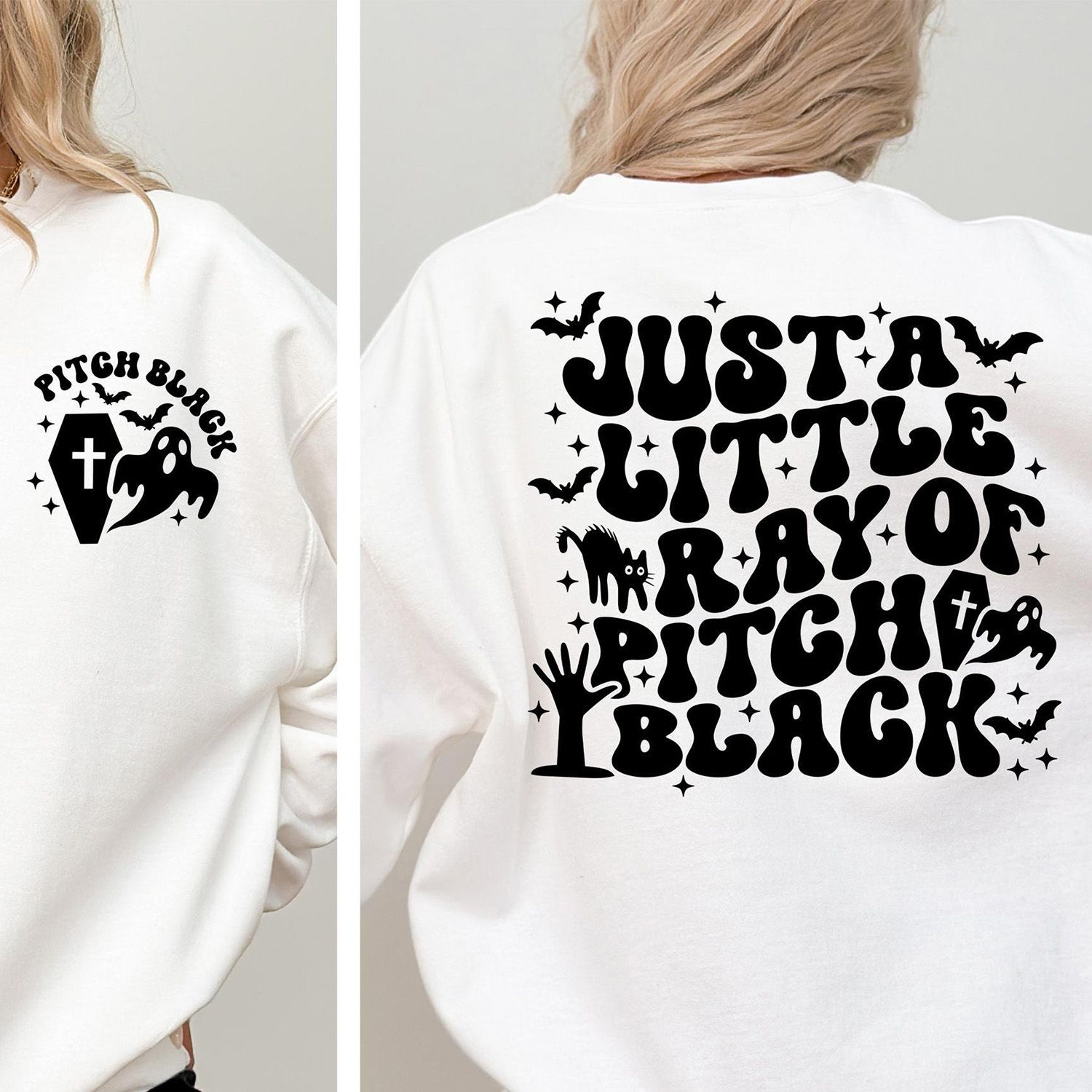 Just A Little Ray Of Pitch Black Shirt Goth Halloween Funny Witchy Tee 1