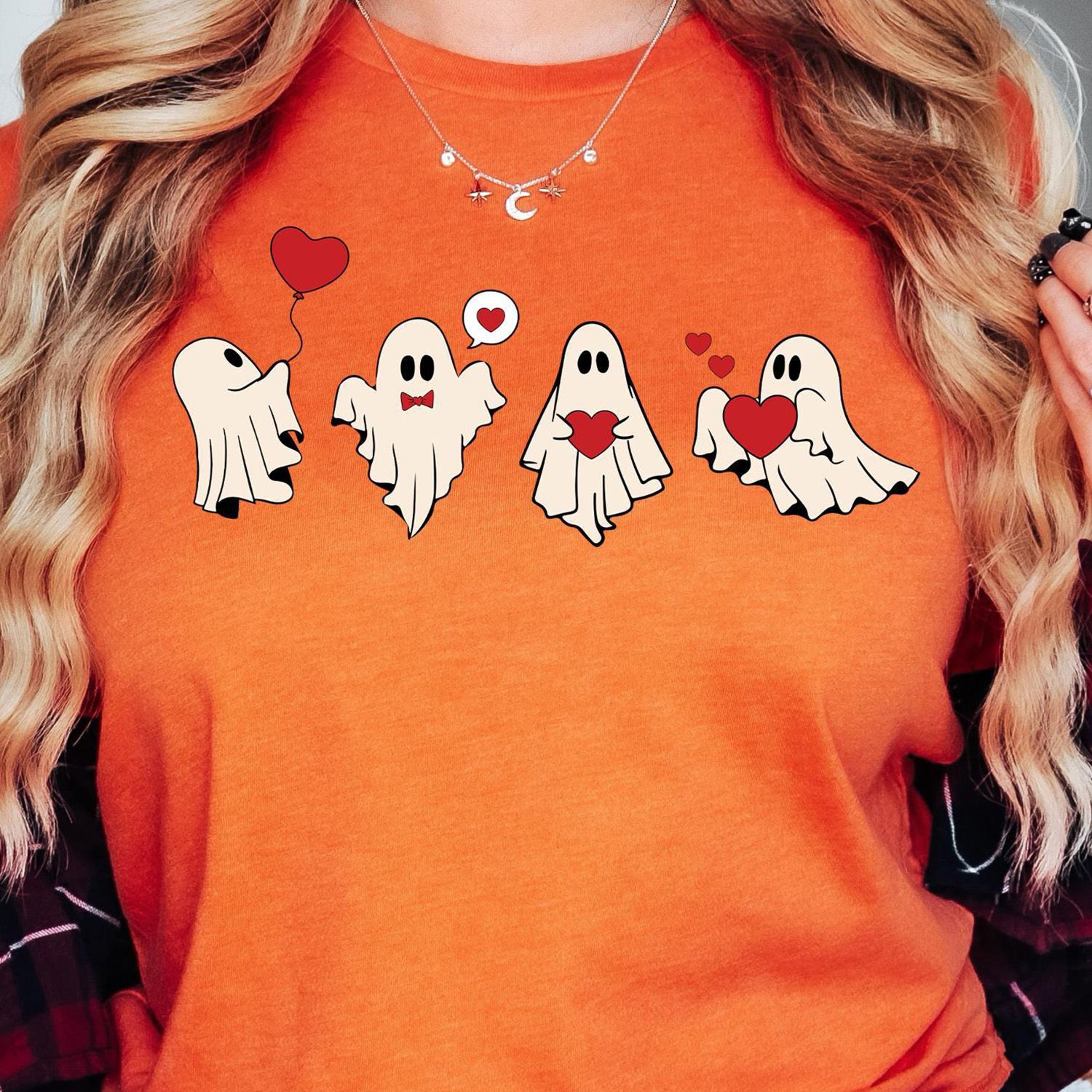 Cute Halloween Ghosts Shirt Ghost Lovers Shirt Women Halloween Shirt Cute Fall Shirt Spooky Season