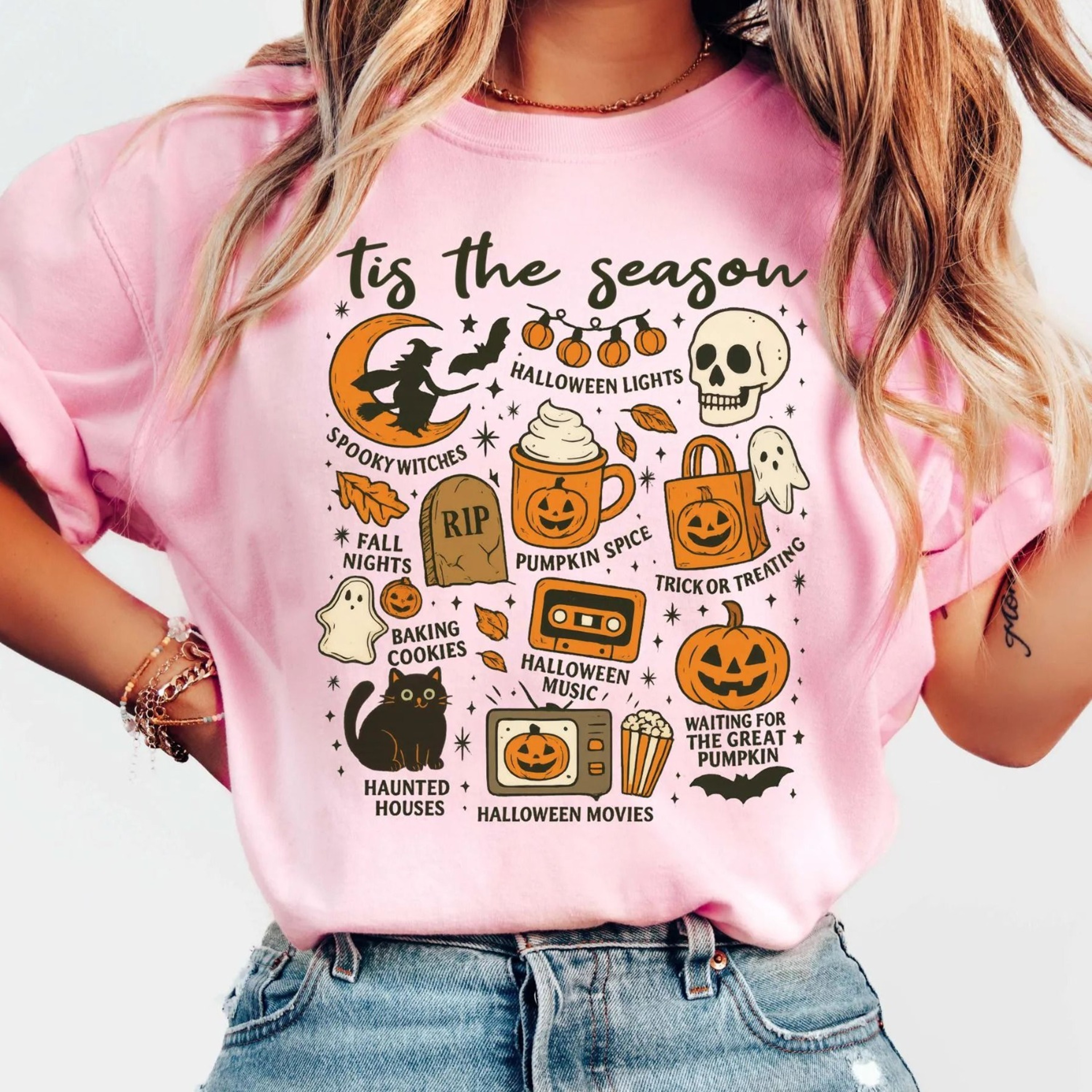 Retro Halloween Shirt Halloween Vibes Shirt Tis The Season Shirt Spooky Season Shirt Spooky Vibes T 