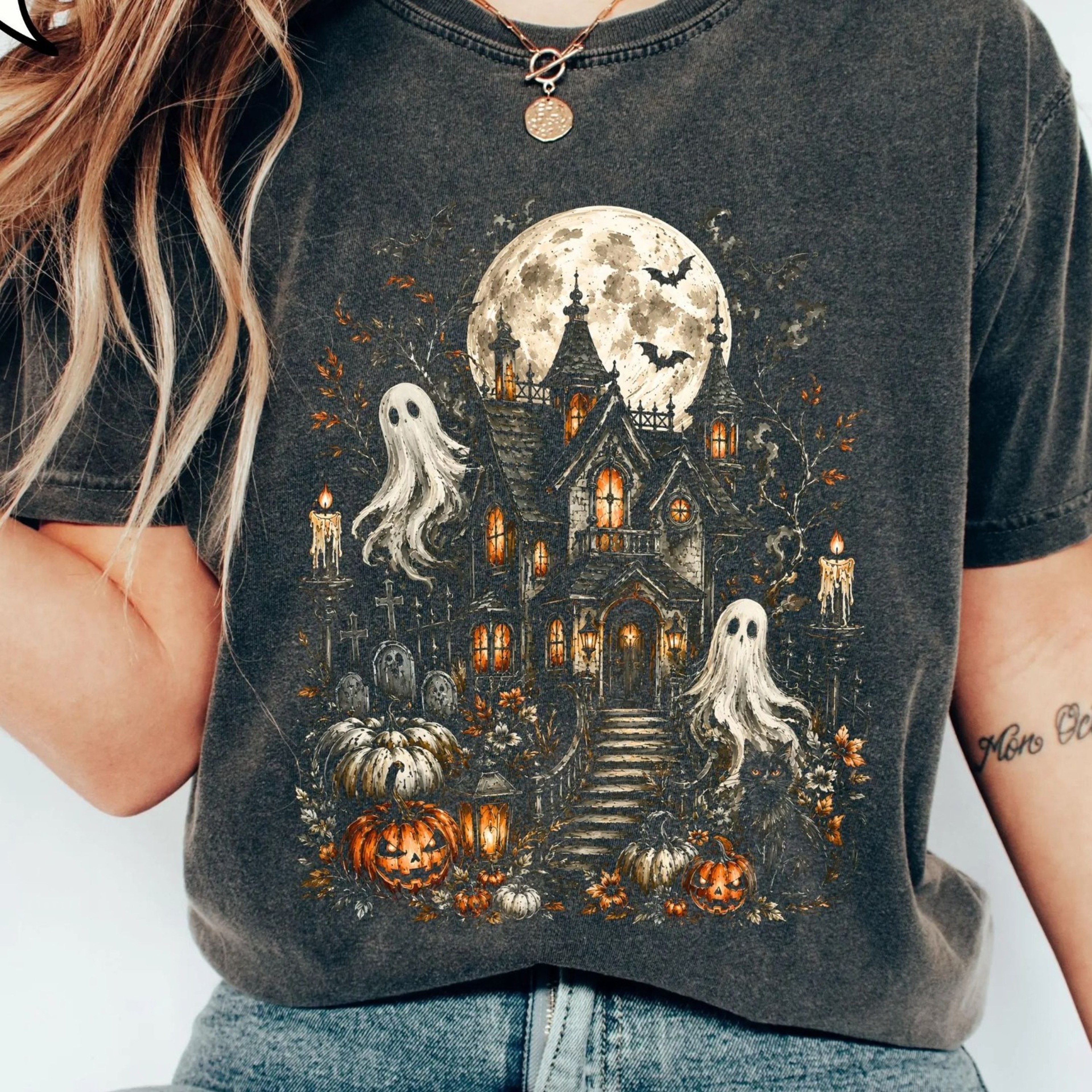 Haunted House Halloween TShirt Spooky Season Shirt Halloween Ghost Tee 1jpg