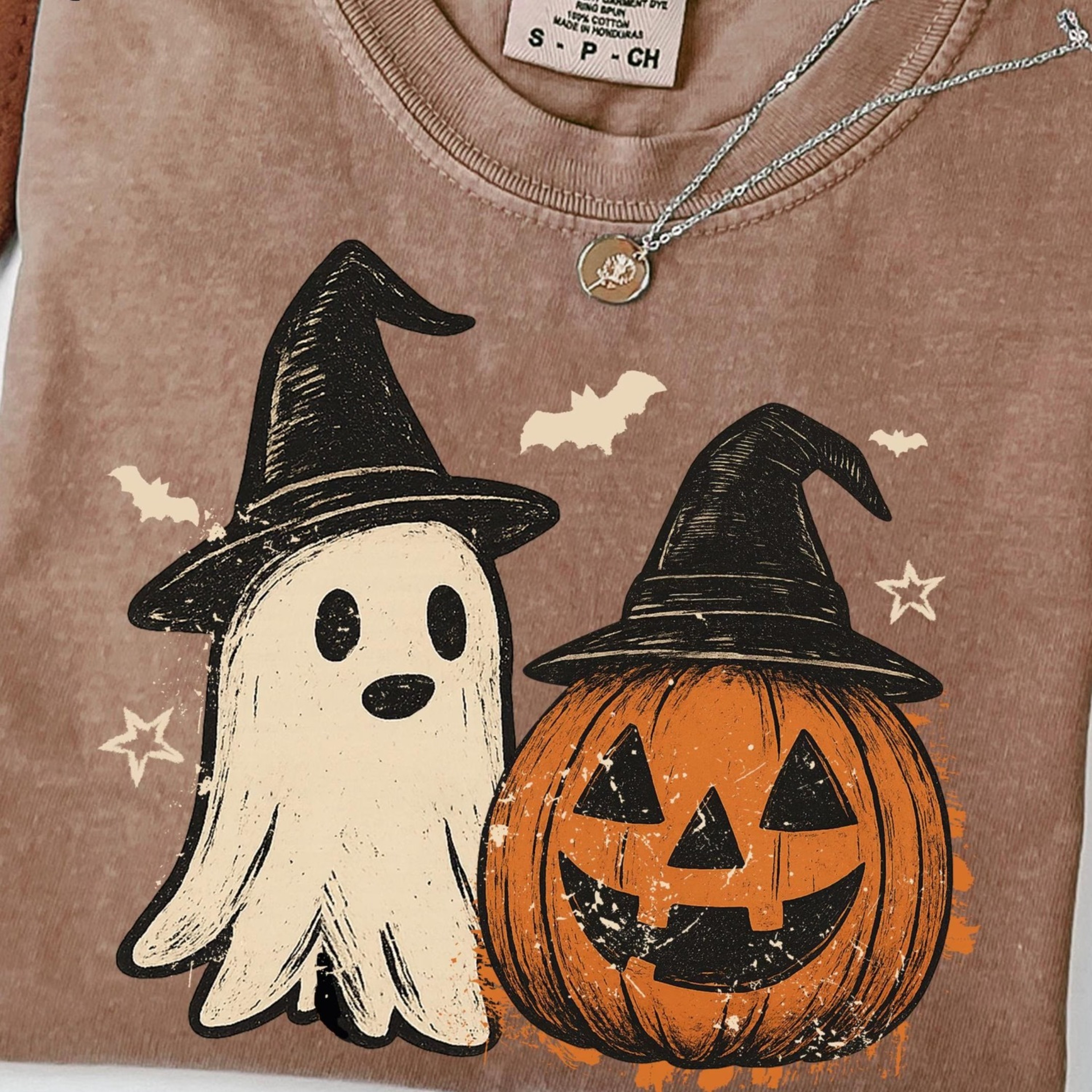 Spooky Ghost And Pumpkin TShirt Halloween Shirt Spooky Season Shirt 1jpg