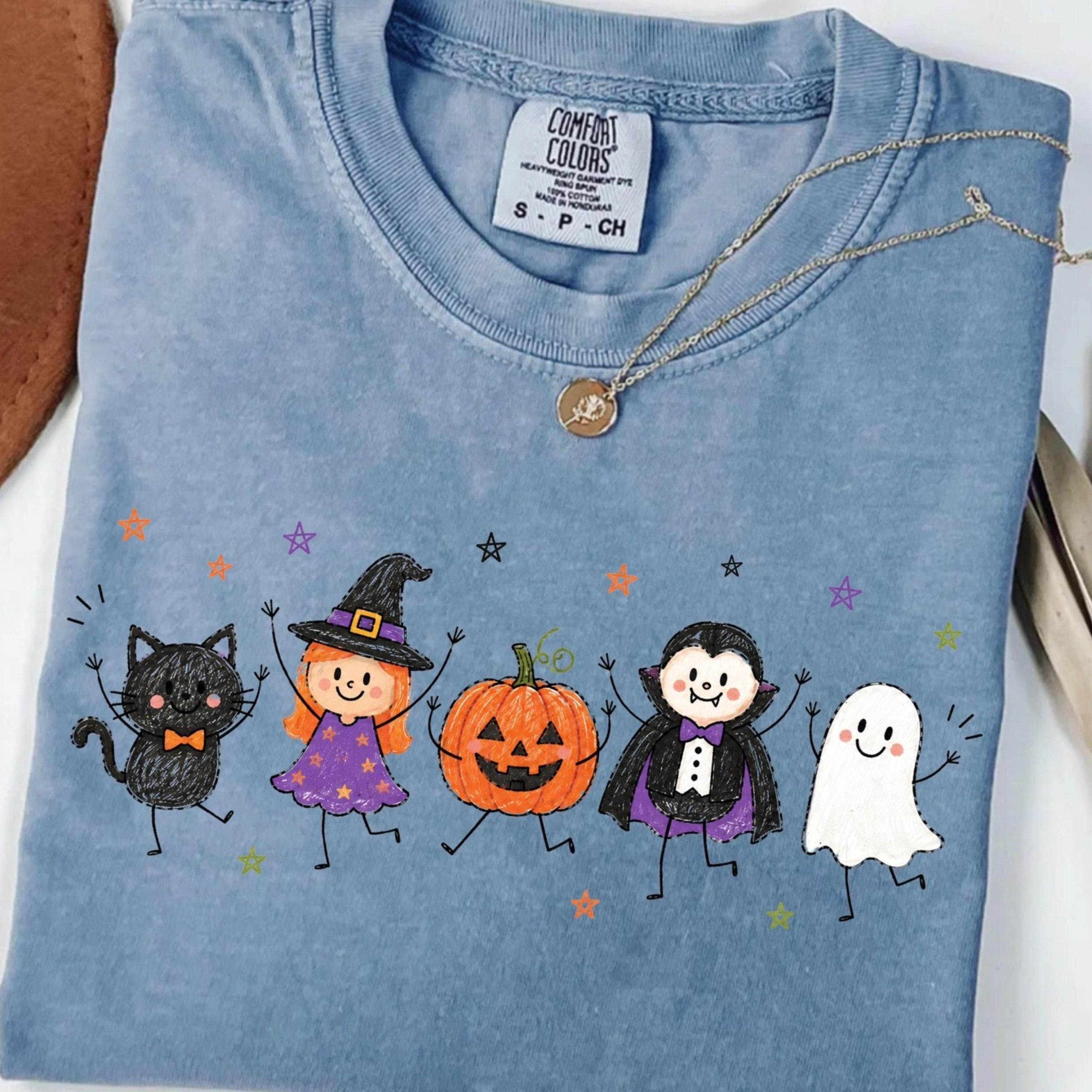 Halloween Shirt Ghost Pumpkin Witch Black Cat Tee Retro Halloween Shirt Spooky Cute Fall Graphic Te 
