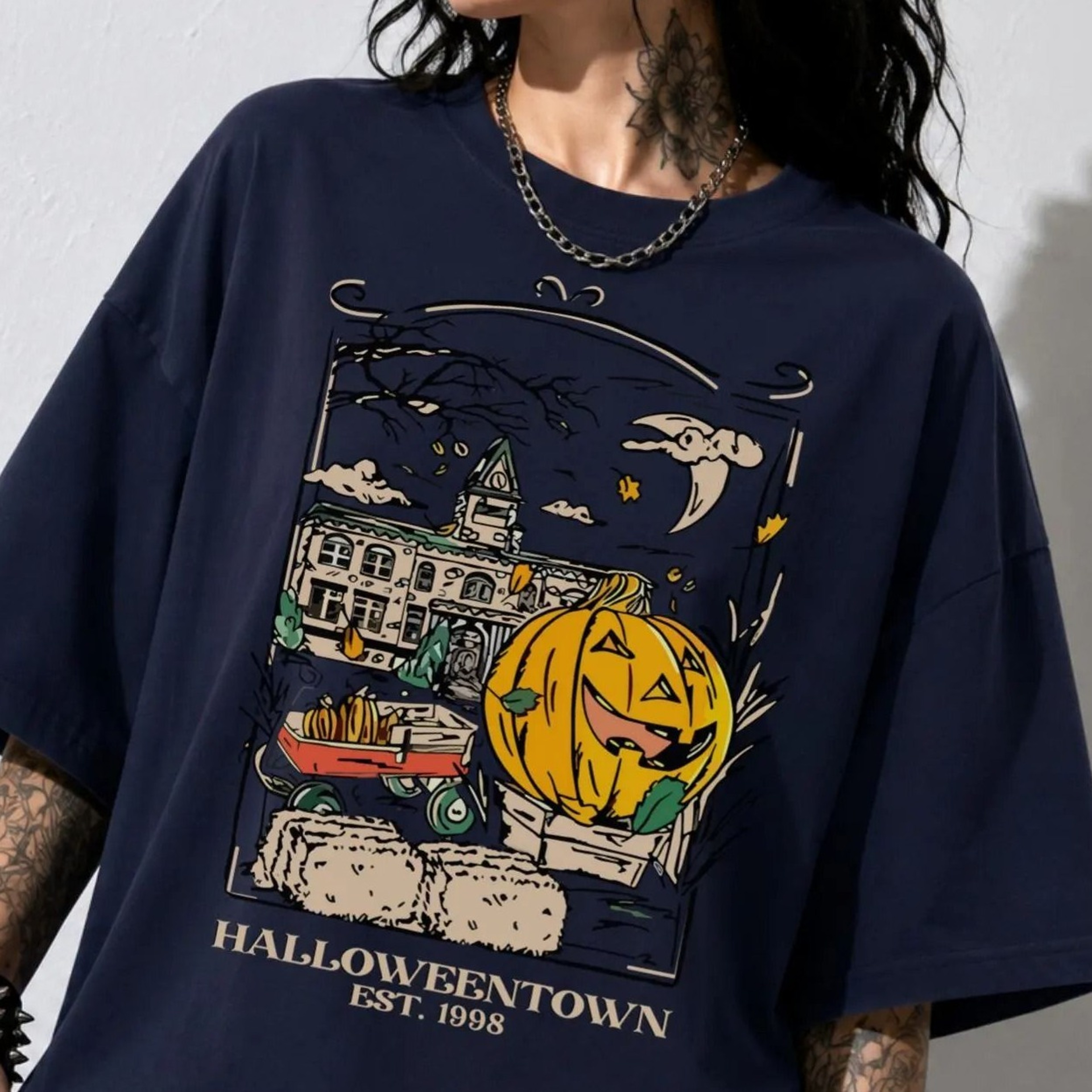 Halloween Shirt Women Vintage Halloween TShirt Retro Halloween Outfit Pumpkin Patch Shirt Spooky Se 