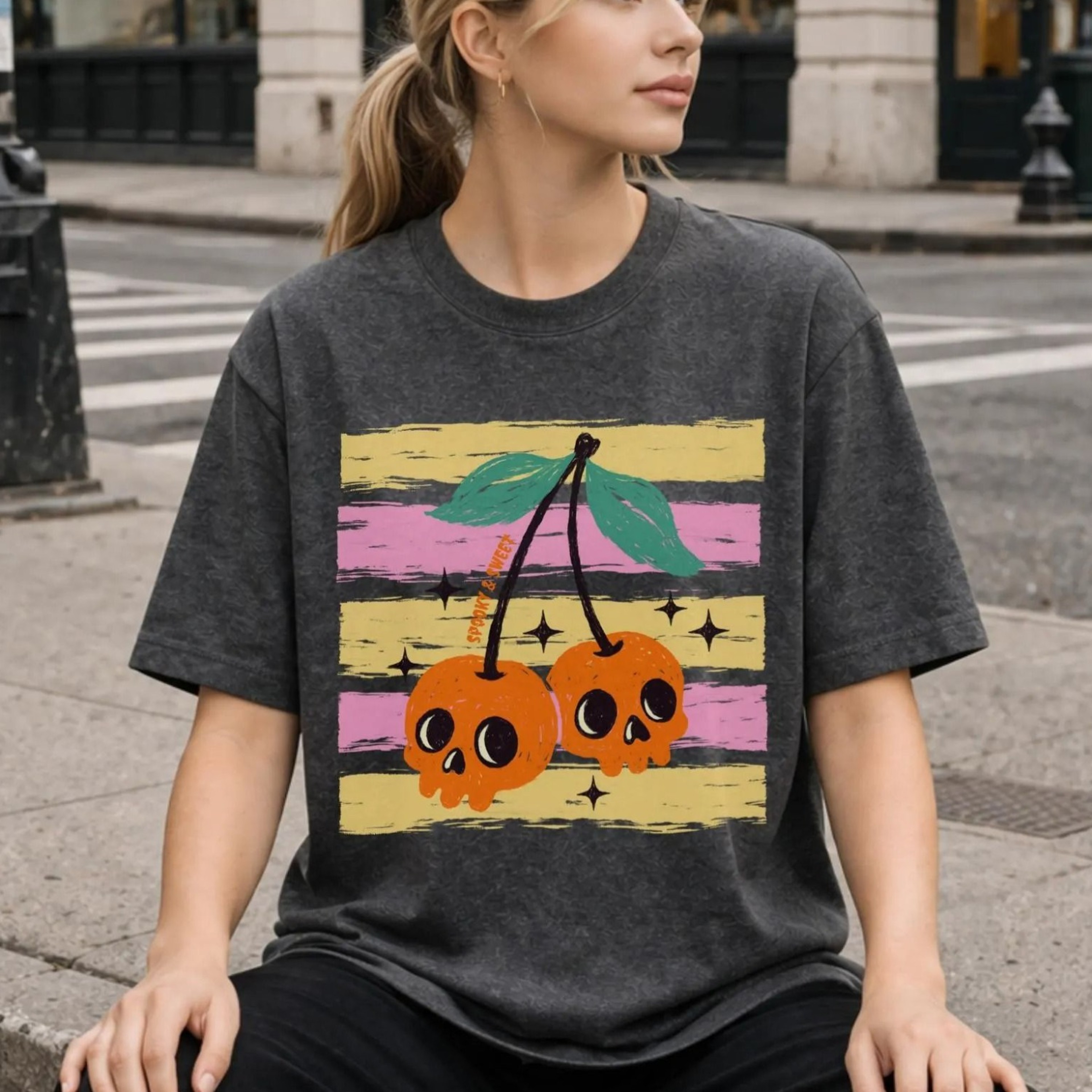 Preppy Halloween Shirt Cute Spooky Season TShirt Coquette Halloween Tee Girly Halloween Outfit Retr 