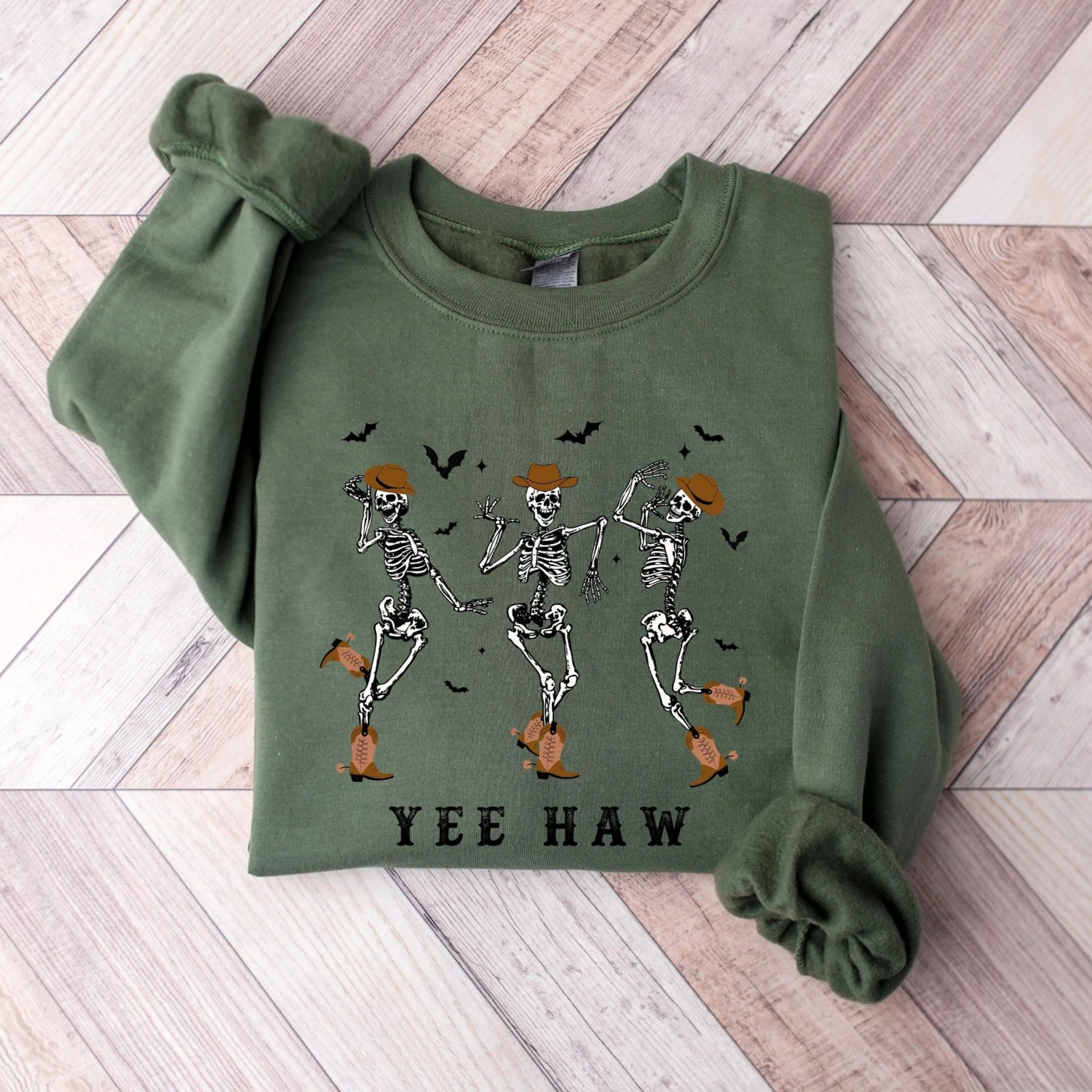 Dancing Skeleton Pumpkin Halloween Sweatshirt Spooky Season Fall Crewneck 1jpg