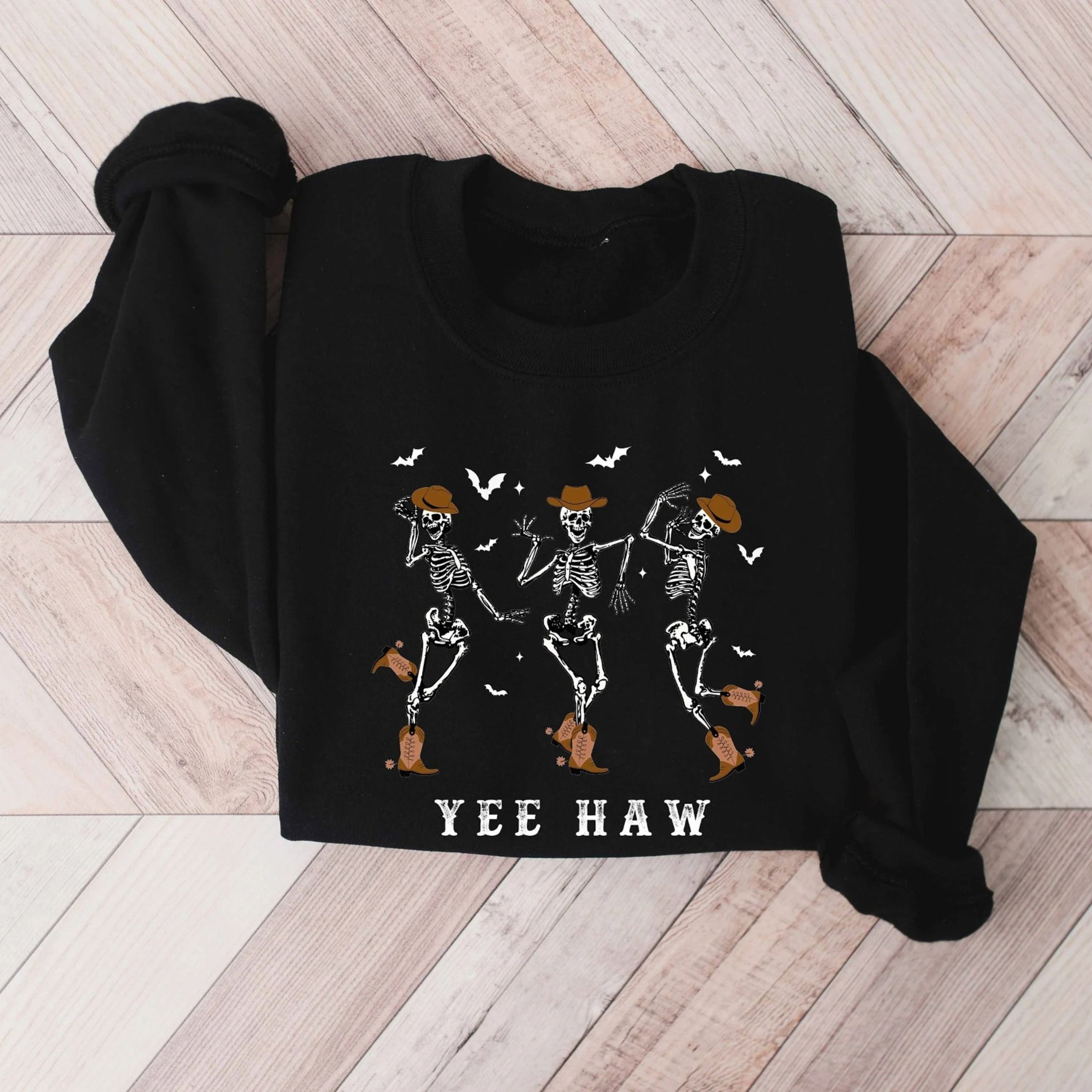 Dancing Skeleton Pumpkin Halloween Sweatshirt Spooky Season Fall Crewneck 2jpg