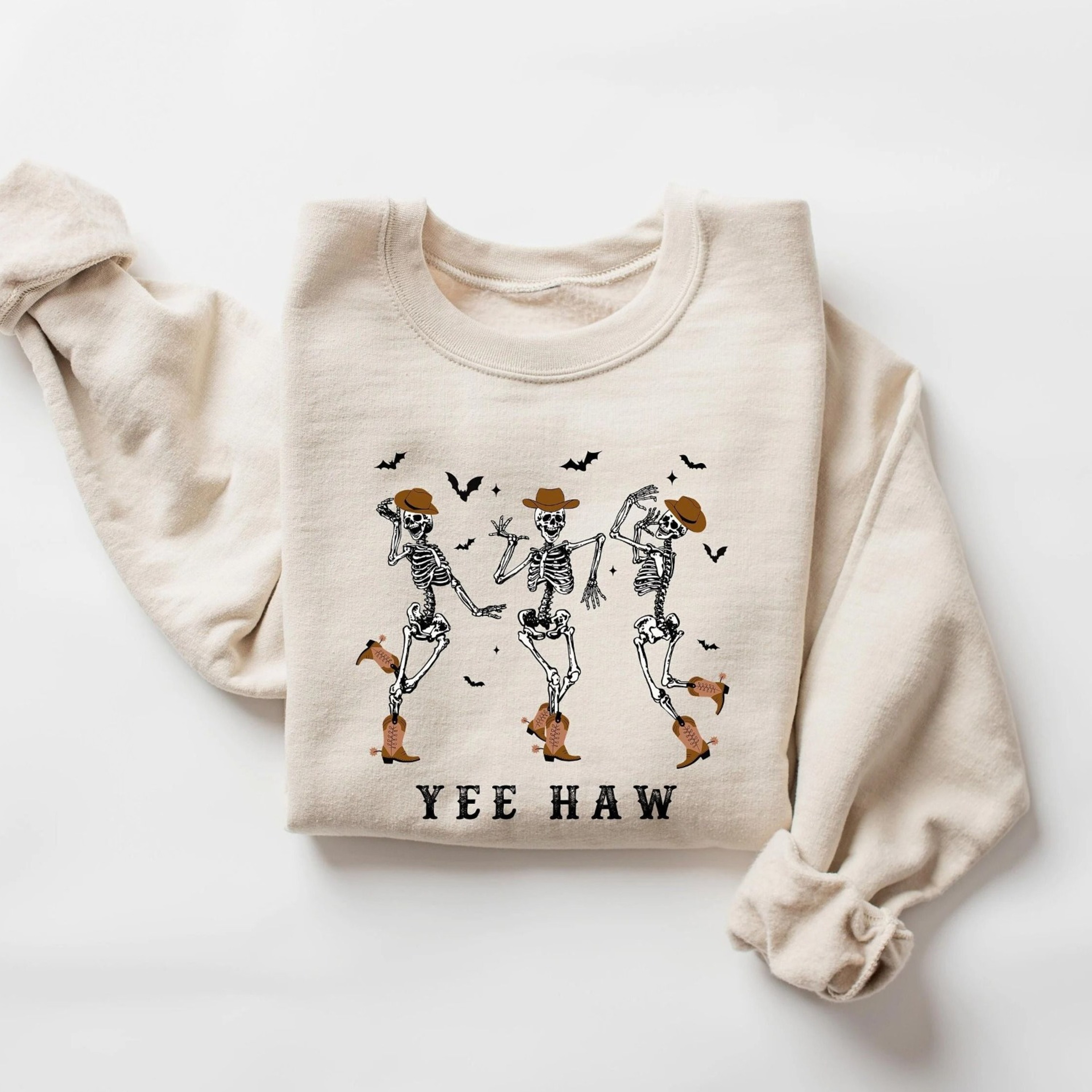 Dancing Skeleton Pumpkin Halloween Sweatshirt Spooky Season Fall Crewneck 3jpg