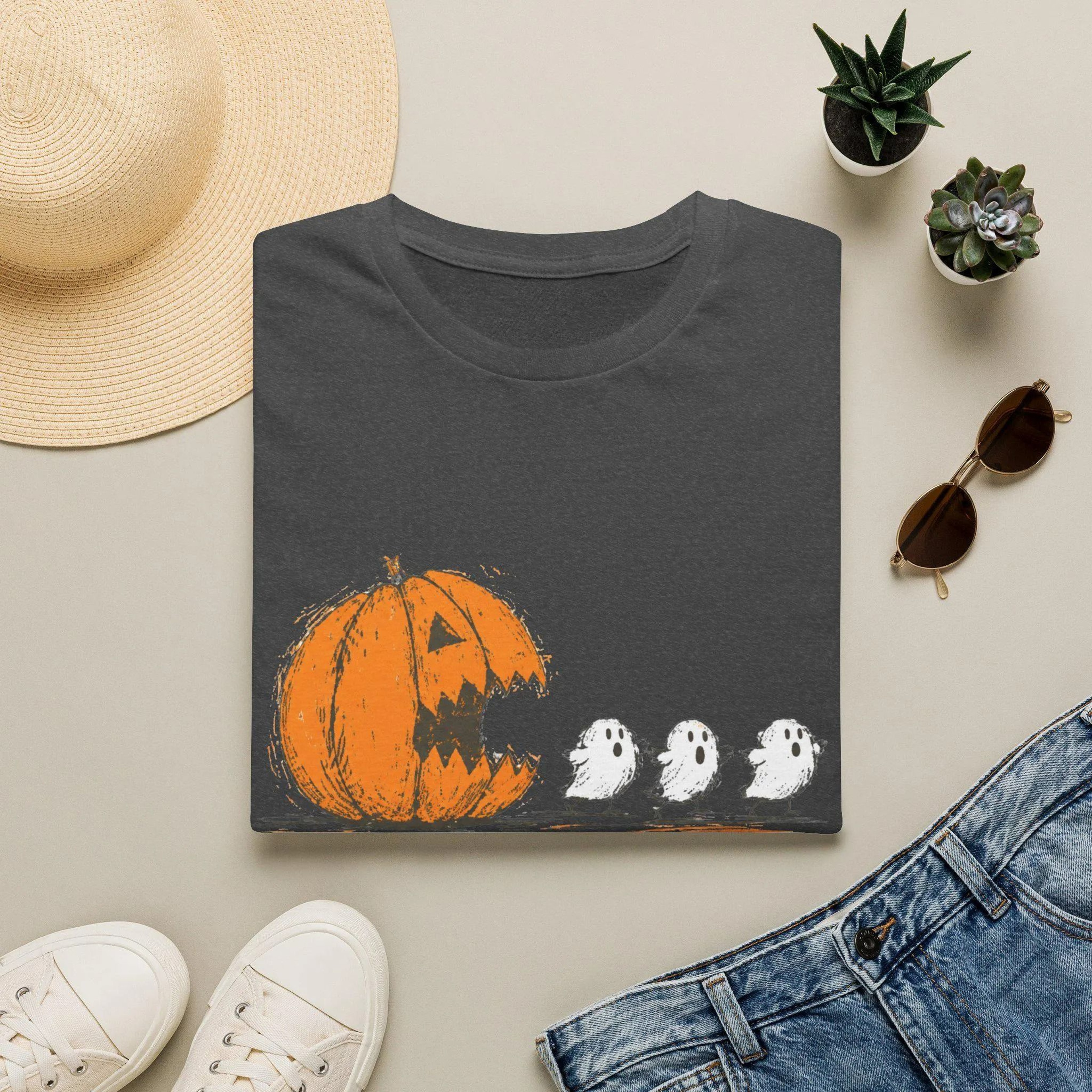 Pumpkin Ghost Halloween Shirt Cute Spooky Fall Shirt Jack O Lantern Ghost Tee Vintage Shirt Comfort 1